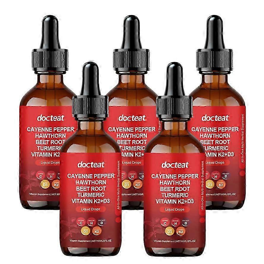 1-5X Cayenne Pepper Drops, Aeluro Cayenne Pepper Liquid Drops, Containing Hawthorn Beetroot