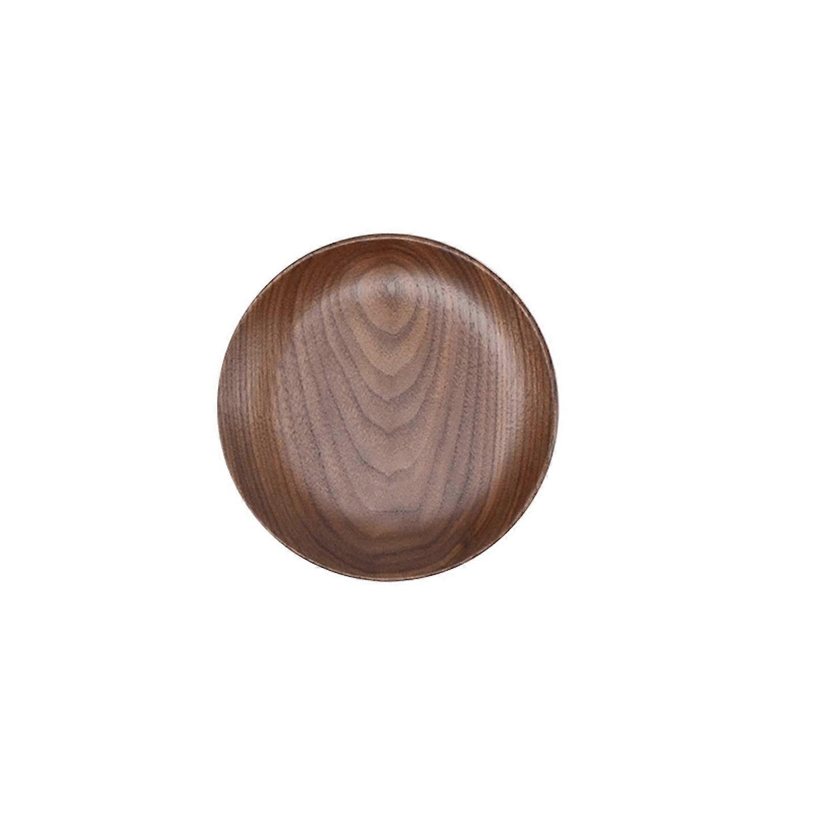 Round Wooden Serving Tray for Breakfast, Snacks, Nuts and Fast Food Storage Durable Pallet (A)