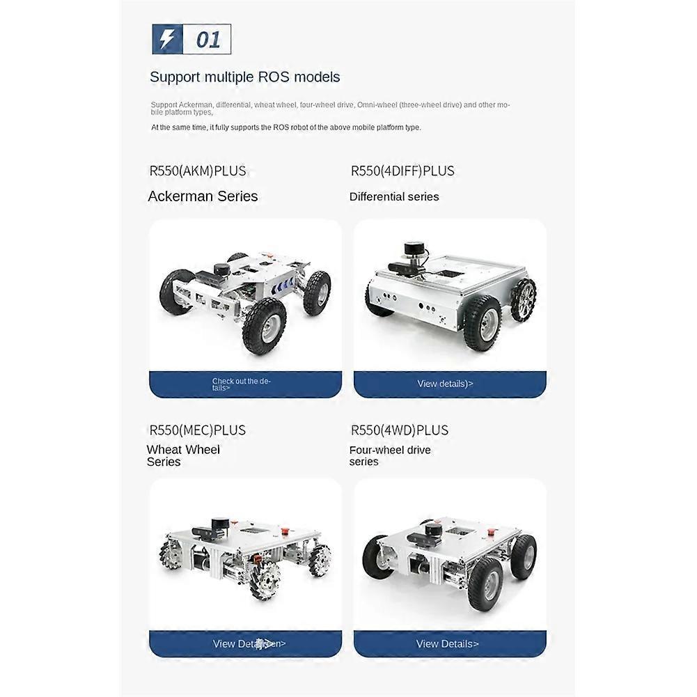 C50C Brushed Motor Version,Robot Control Board,Drive Control Integration,ROS Unmanned Trolley Chassis,Sports Four-Wheel