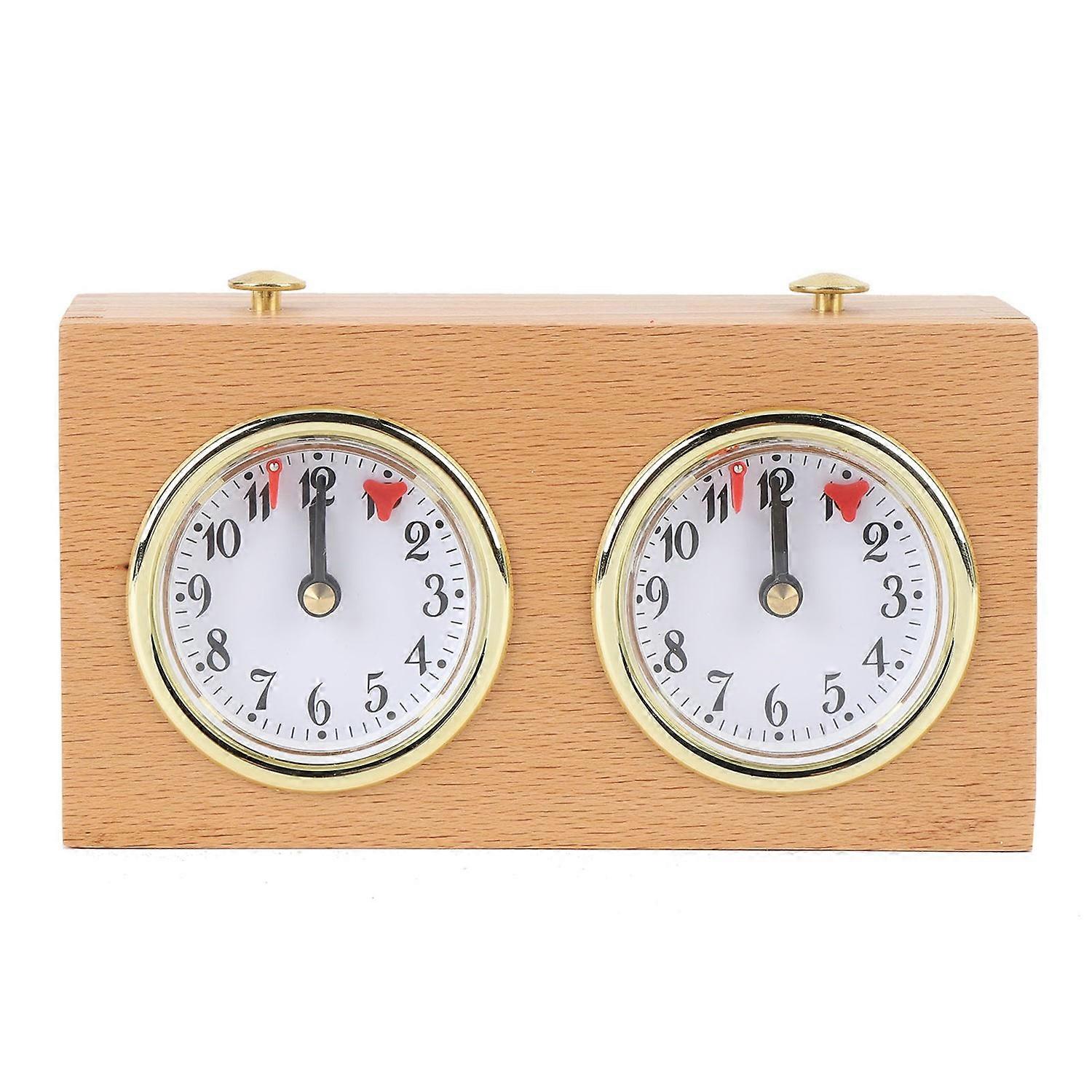 Chess Clock Analog Timer Retro Wooden Competition Timing High Accuracy Mechanical Tool