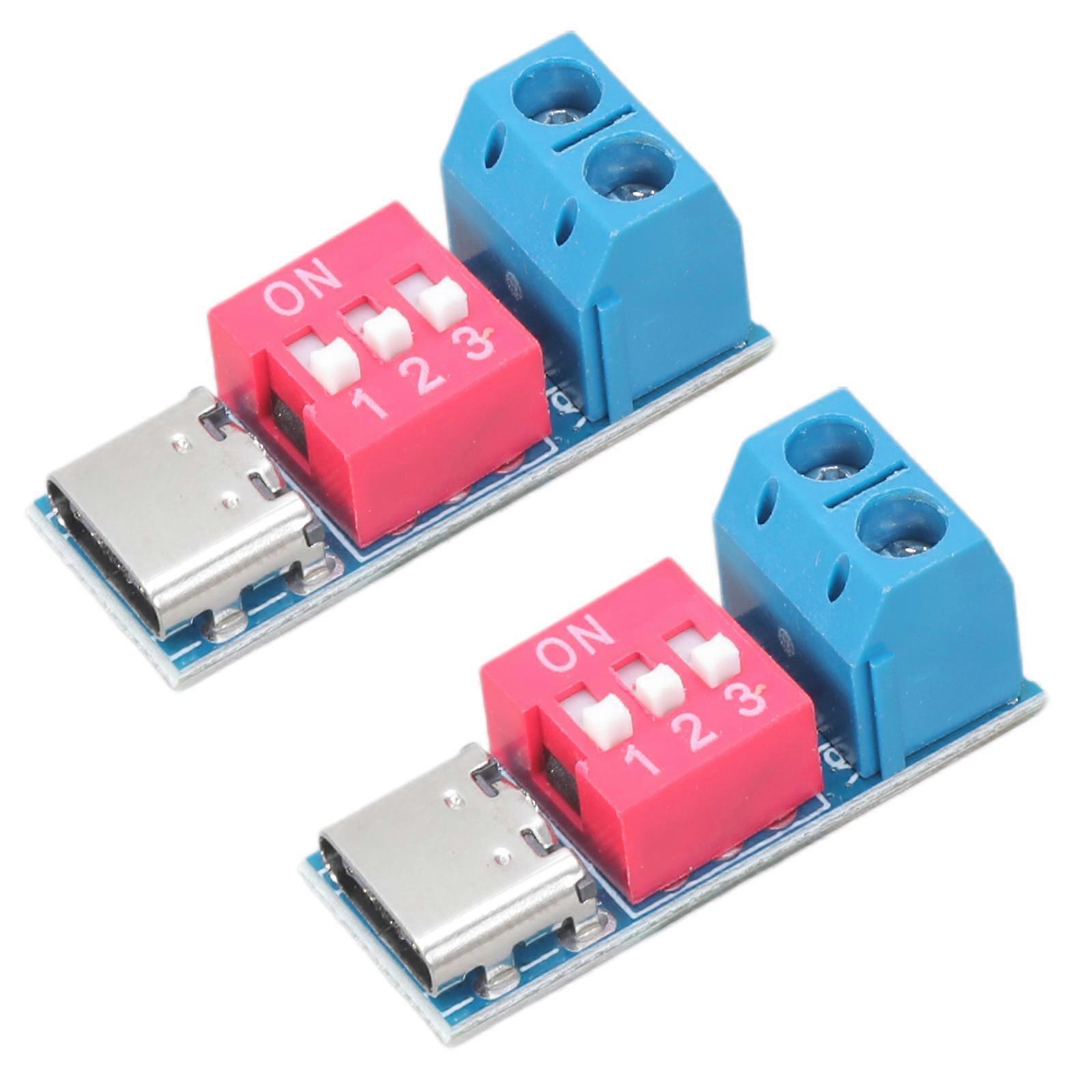 USB C PD Triggers Board Offer Adjustable Voltages from 5V to 20V Input for Various Power Sources and Applications Multicolor