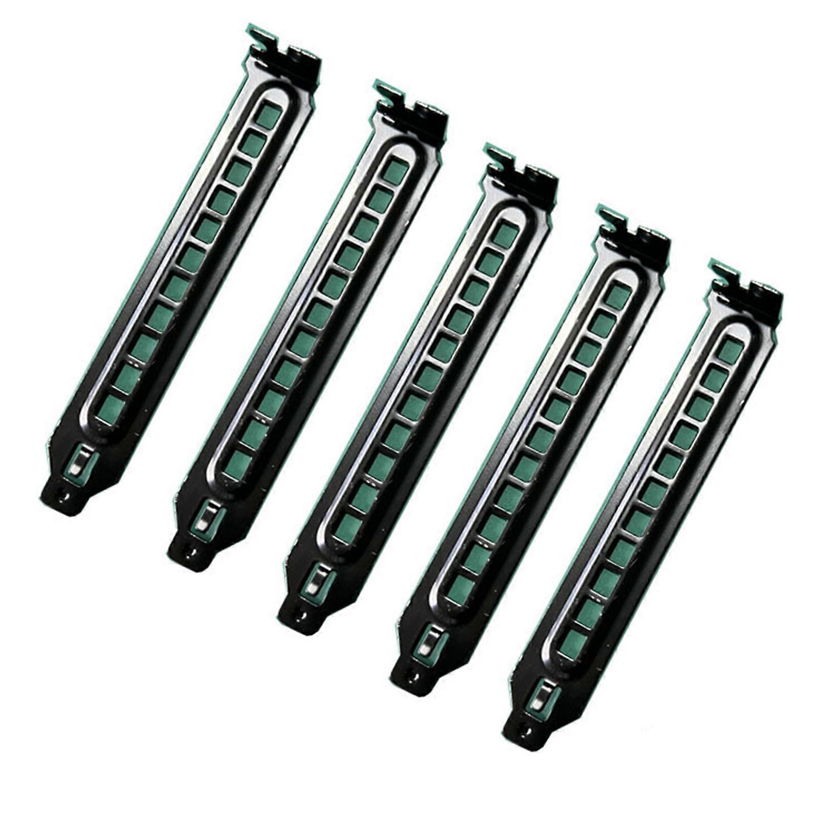 5Pieces PCI Slot Covers Desktop Computer Chassis Pci Zone Ventilation Baffle Dustproof Filter Board Metal Platings Sheet Multicolor
