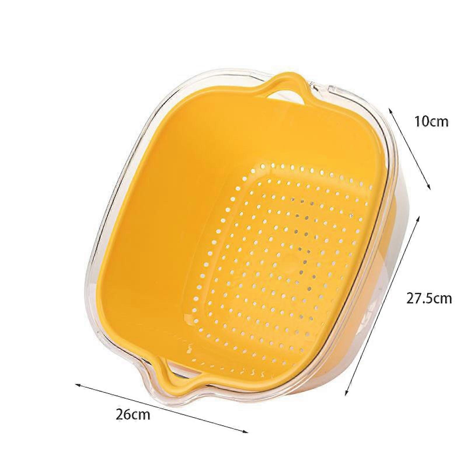 6-Piece Thickened Double-Layer Plastic Strainer & Colander Bowl Set, Compatible with Kitchen Vegetable & Fruit Washing, Storage Frame