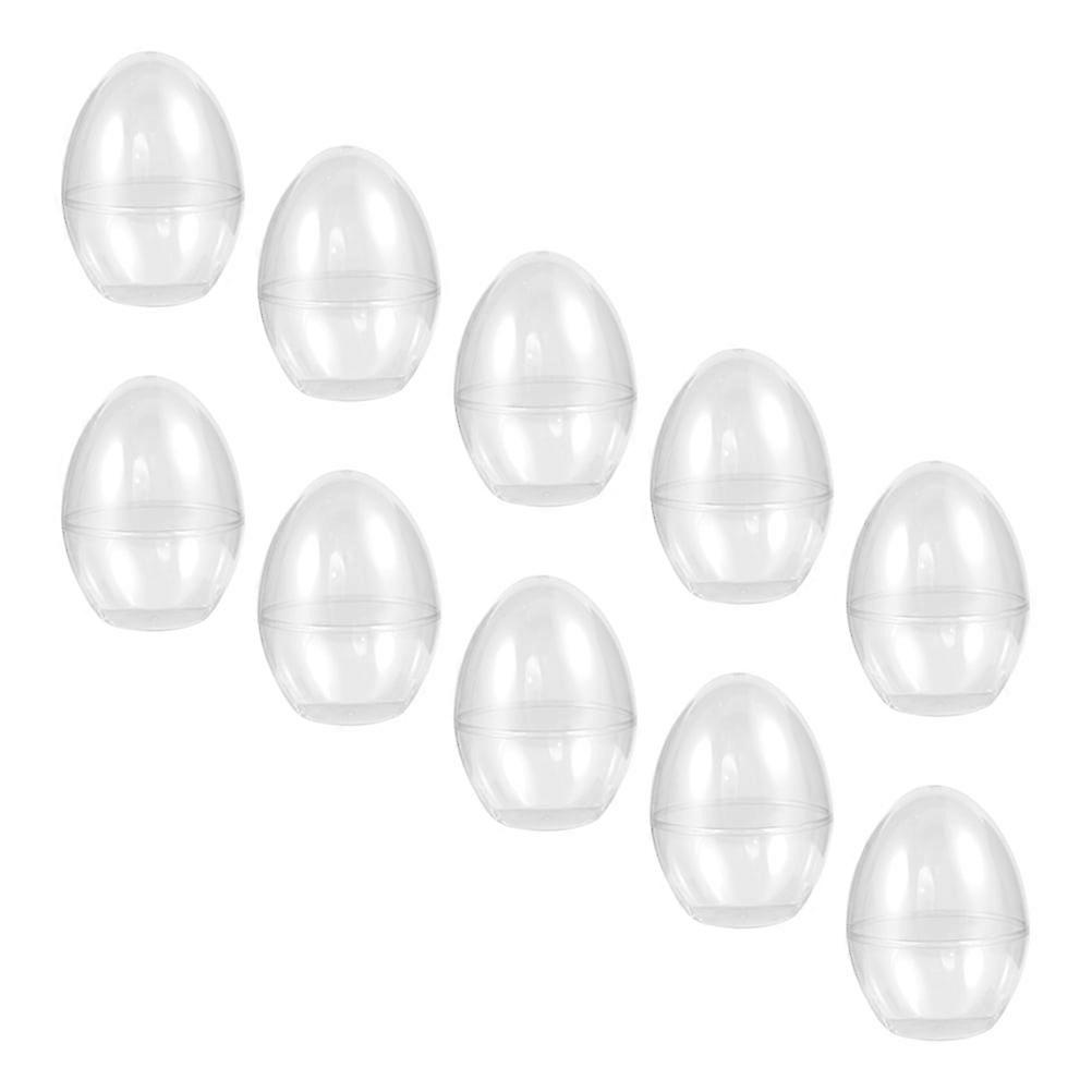 Eease 10 Transparent Egg Candy Storage Boxes for Party Games (12x9CM)