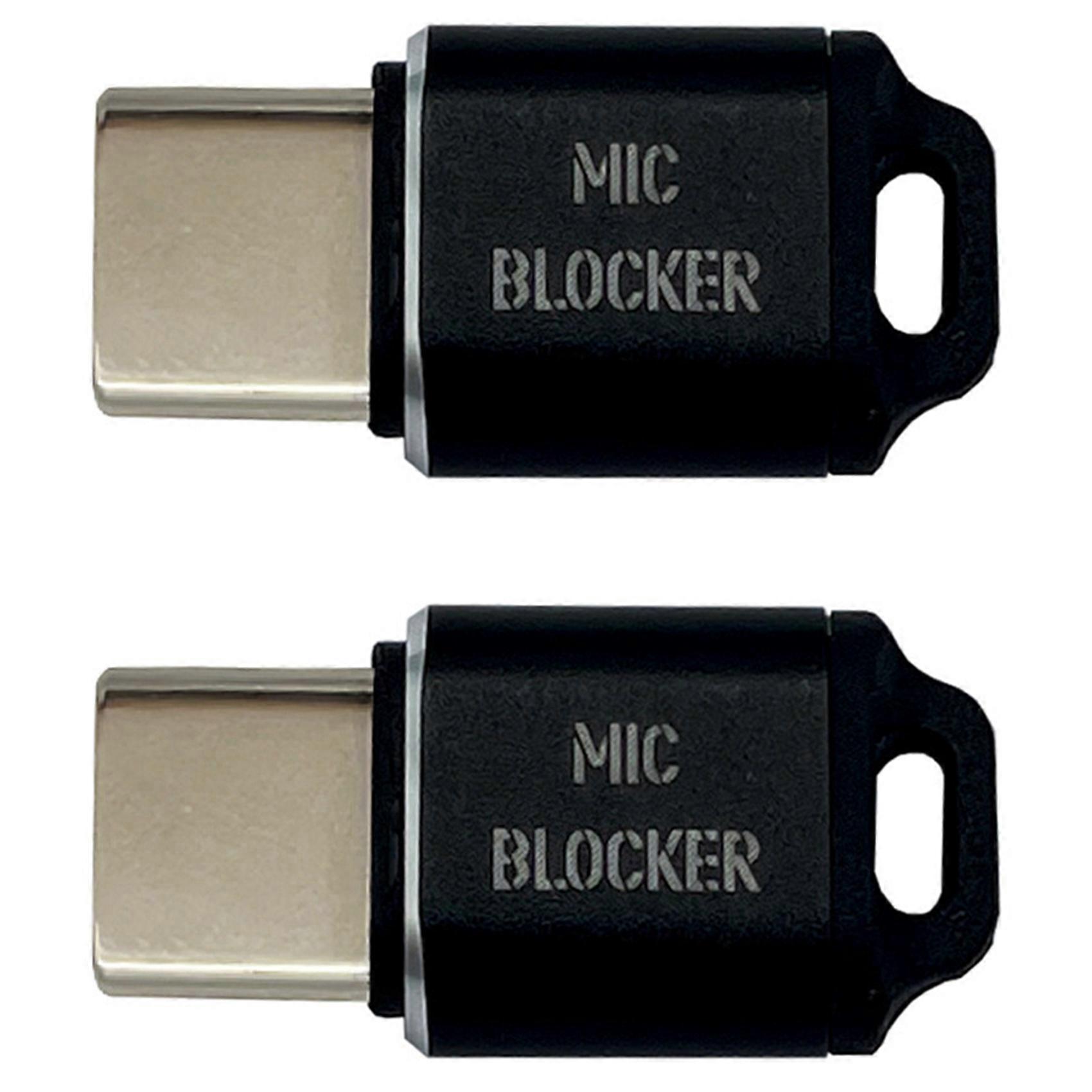 2X Microphone Lock USB C MIC Blockers Microphone Sound Security Guard for Any USB C Devices Laptop Black