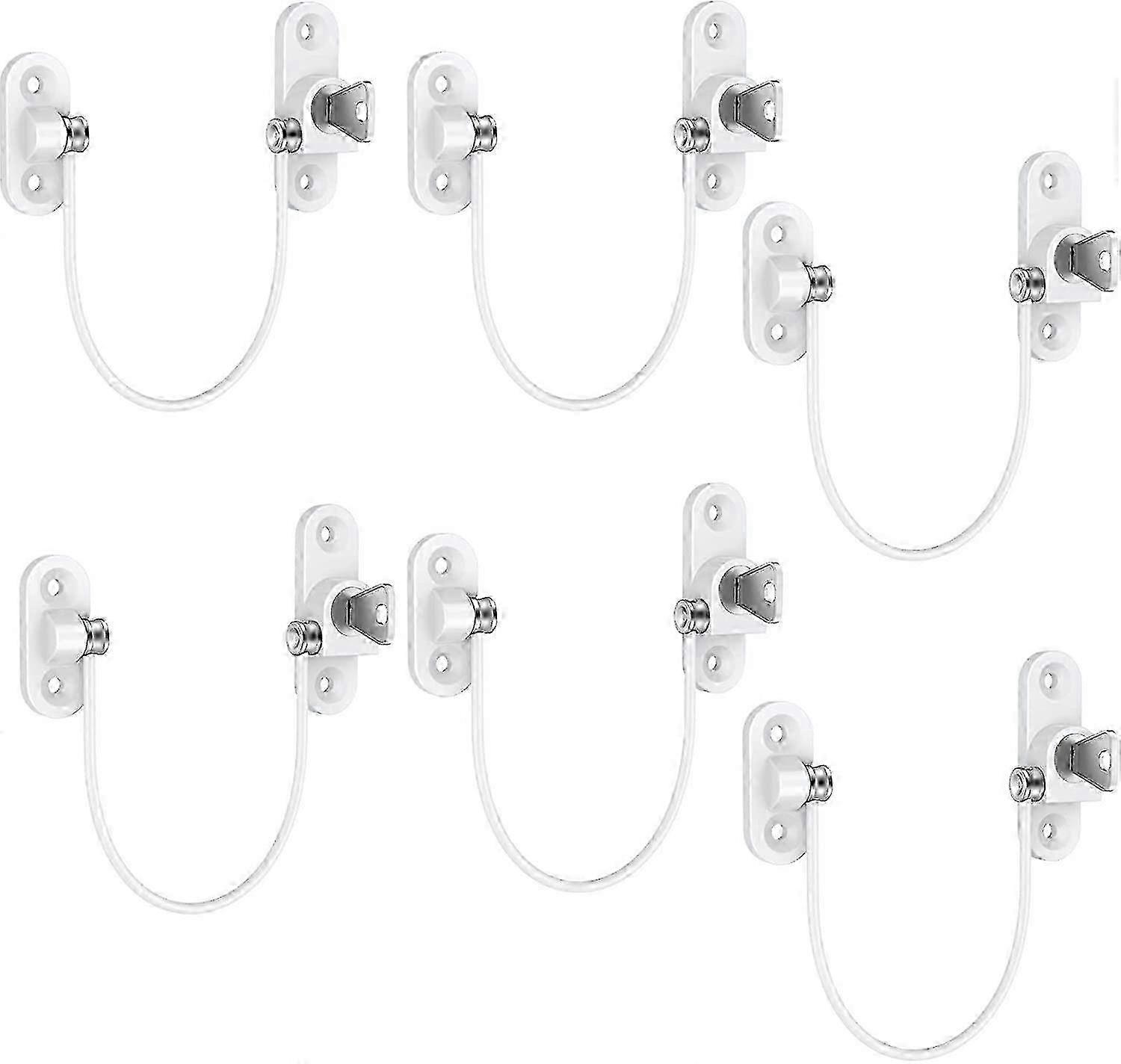 e 6Pcs Baby Window Restrictor Locks Window Lock F with Screws Keys -White