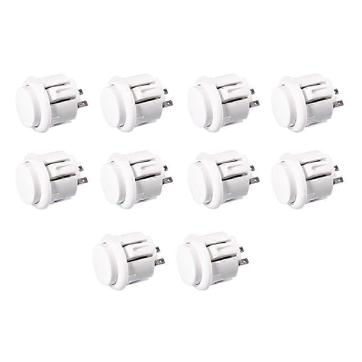 10 Pcs Arcade Buttons 24Mm Responsive Arcade Buttons for Gaming Enthusiasts White