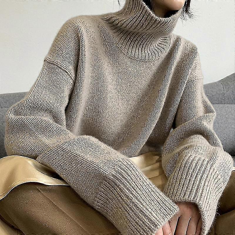 Cashmere sweater til kvinder høj hals varm pullover efterår vinter