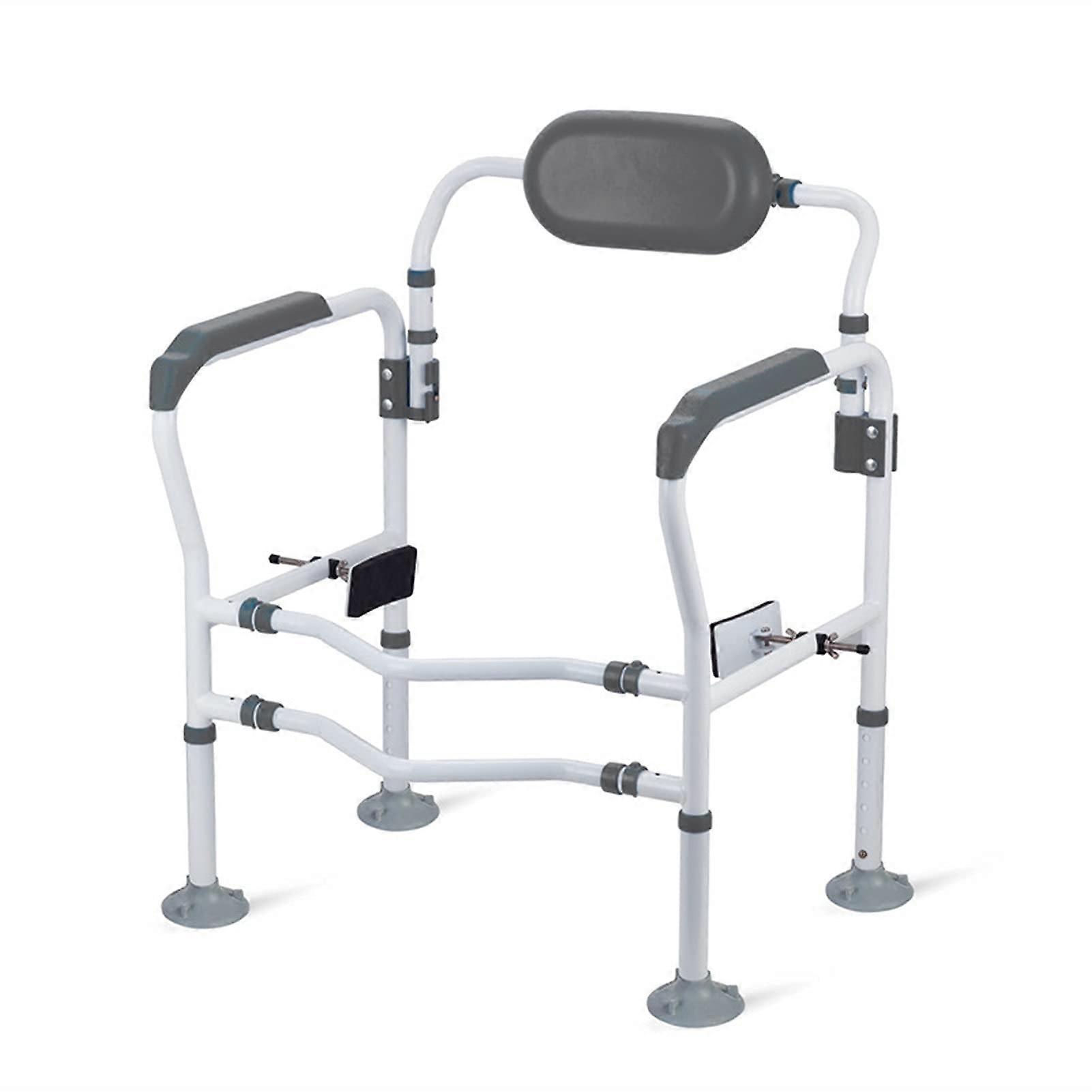 Bathroom Safety Grab Bar Folding Handrail with Adjustable Toilet Frame for Elderly Disabled Pregnant – Gray