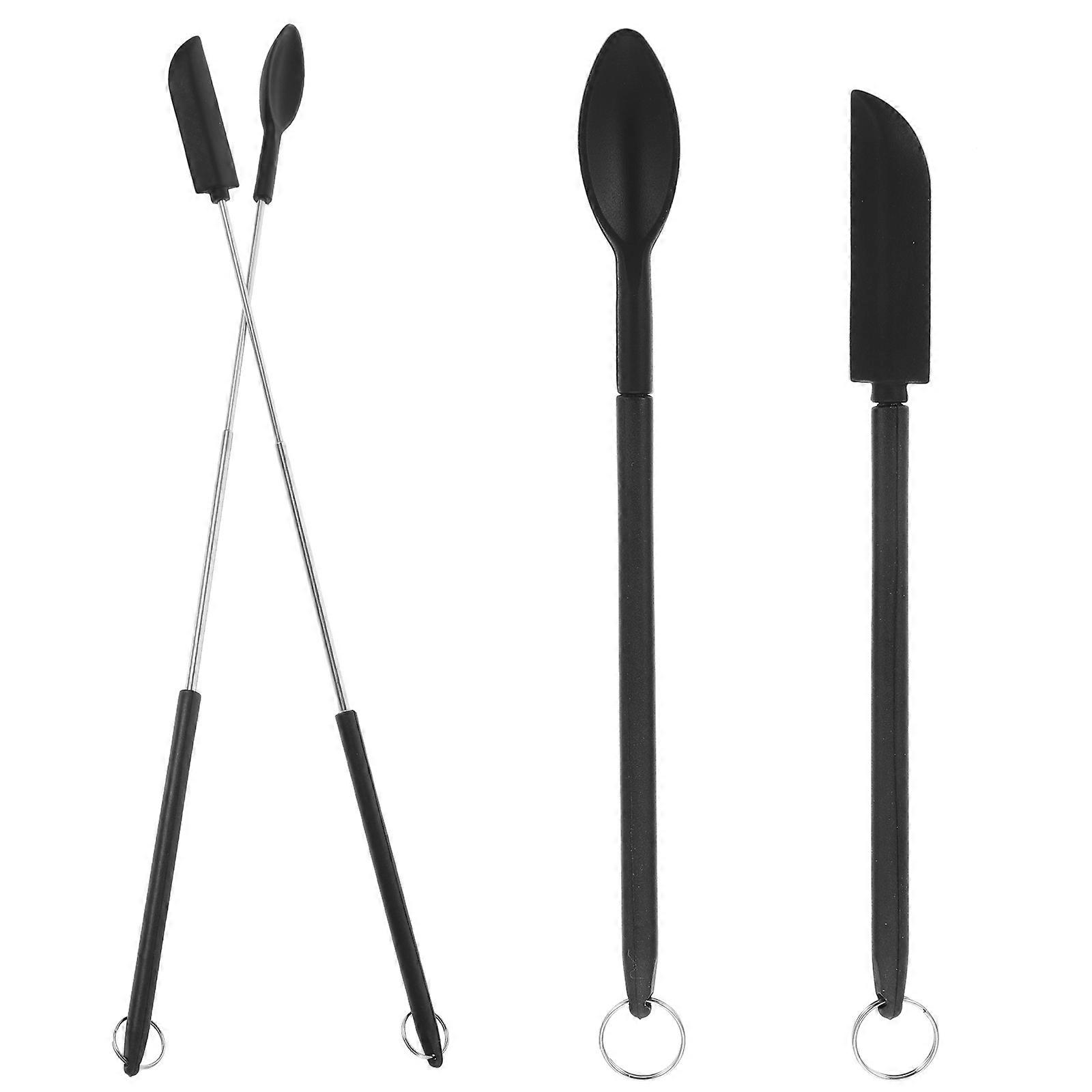 Mini Silicone Spoon Cosmetic Spatula for Makeup 1Set Telescopic Silicone