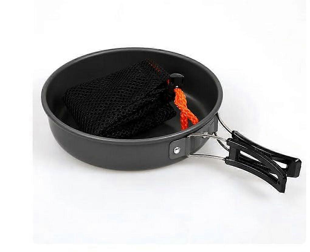 1 Set of Camping Frying Pan Portable Handle Frying Pan Metal Camping Frying Cookware