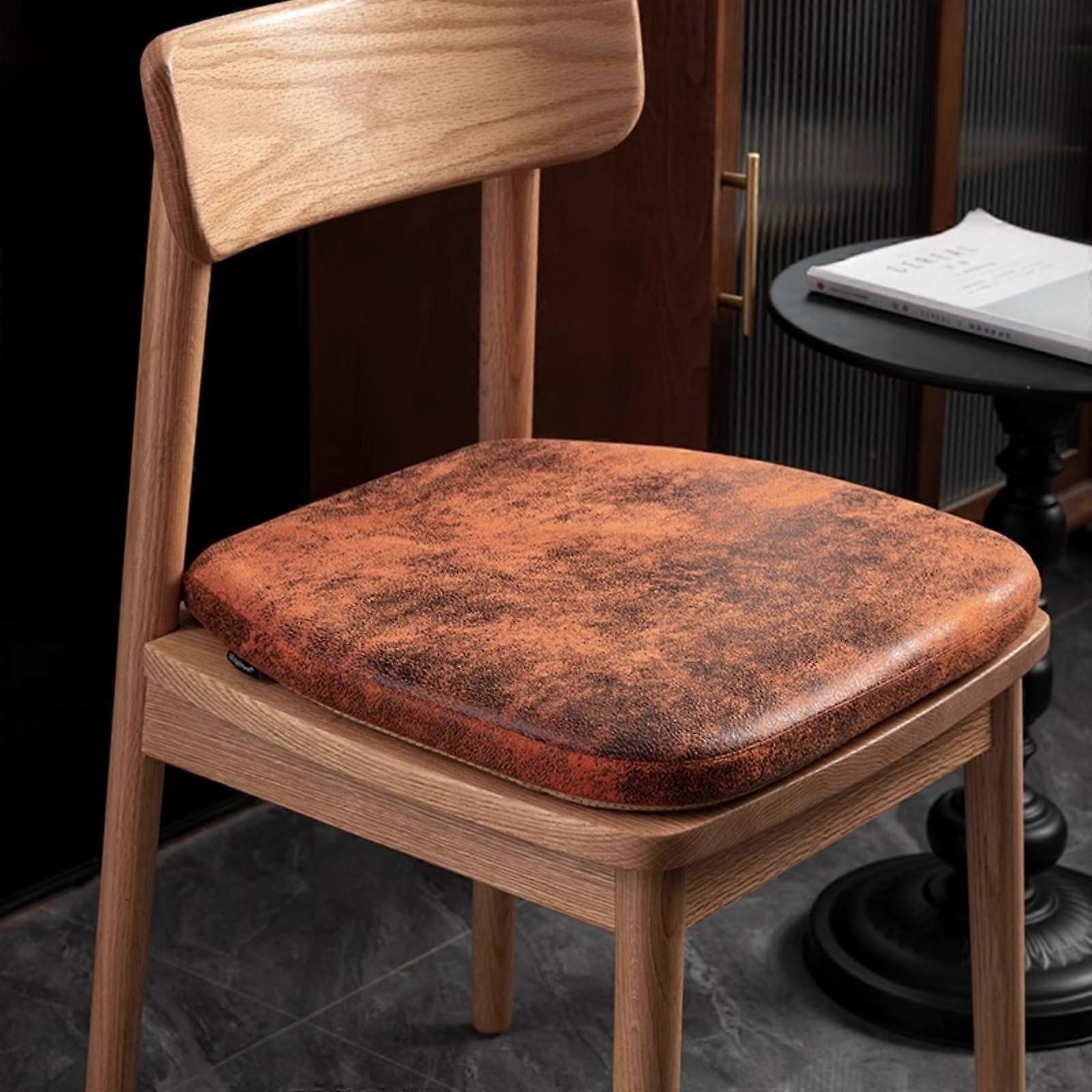 PU Leather Seat Cushion with Memory Foam Support, Waterproof NonSlip Pad for Office and Dining Chairs