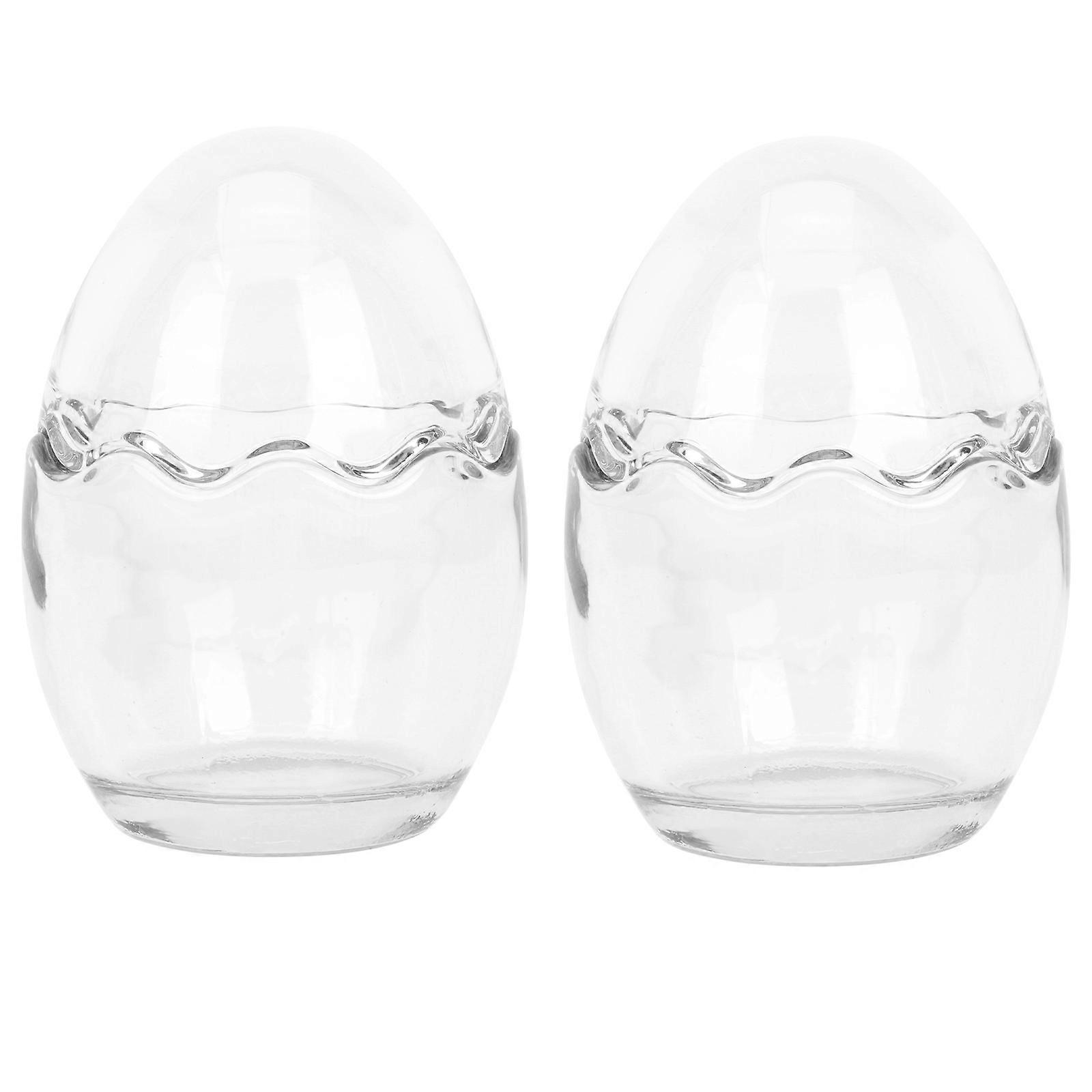 Glass Eggshell Pudding Cups for Homemade Desserts 2Pcs Baking Supplies