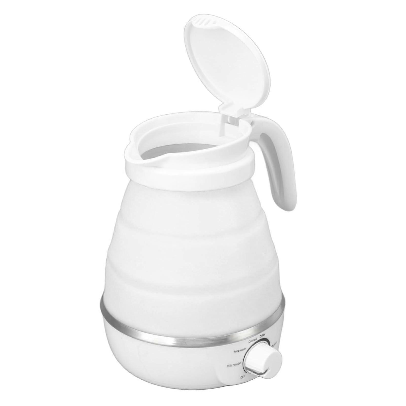 Foldable Electric Kettle Fast Boiling Compact Design TravelFriendly White Silicone