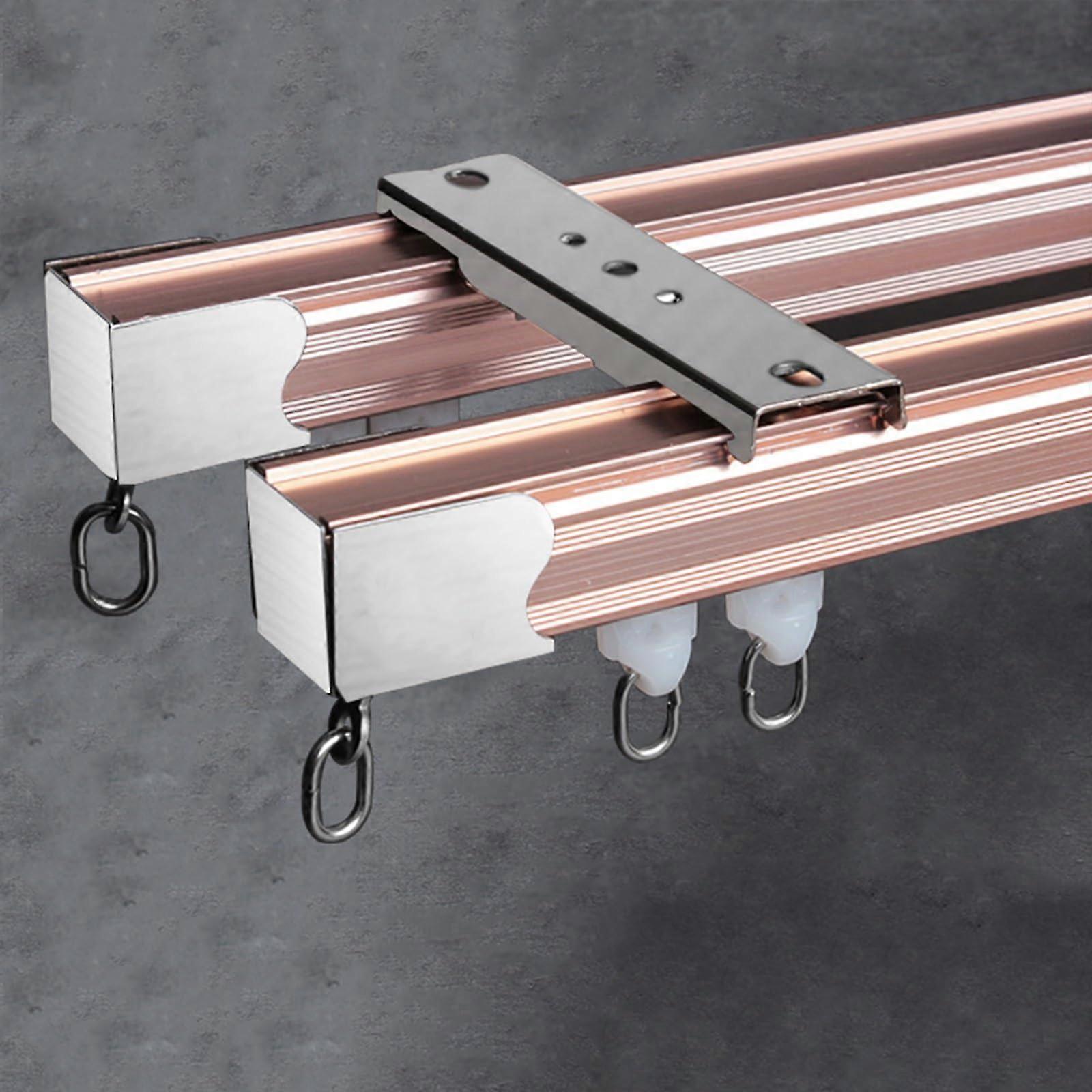 11.5ft Heavy Duty Ceiling Curtain Track, Double Rail Room Divider Ceiling Mounted for Smooth Quiet Gliding