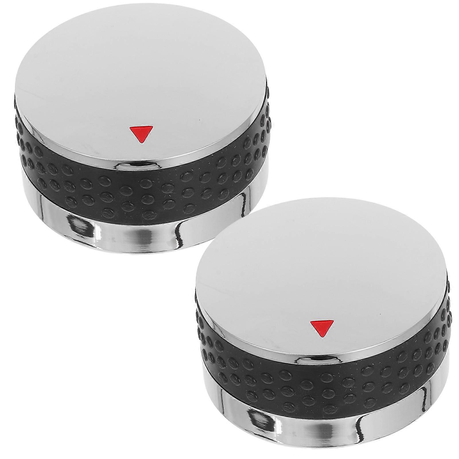 2Pcs Oven Knob Replacement for Electric Range Stove Universal Knobs with Silver Inner 8mm Wide Application
