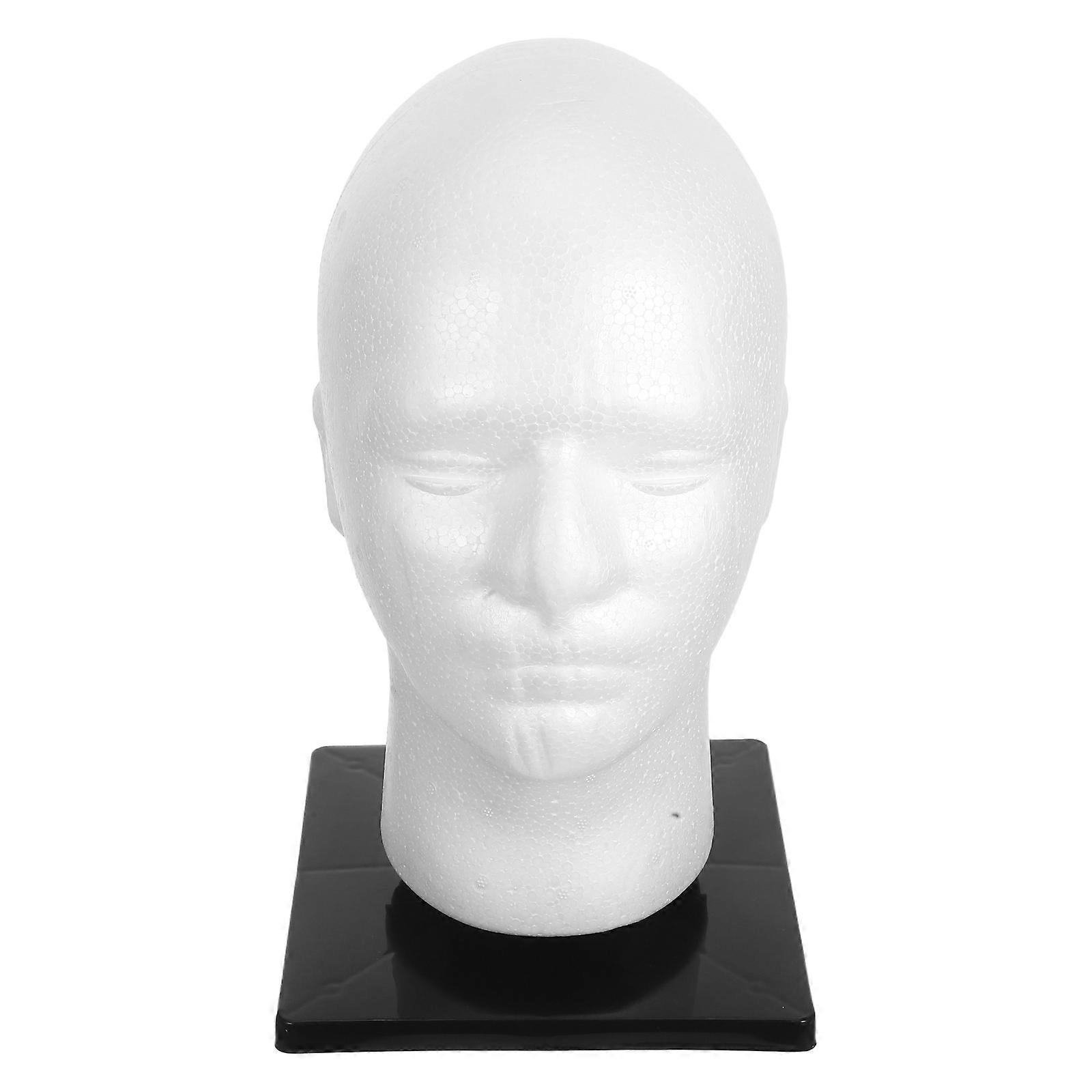 Foam Mannequin Head for Display Male Cosmetic Stand with Base