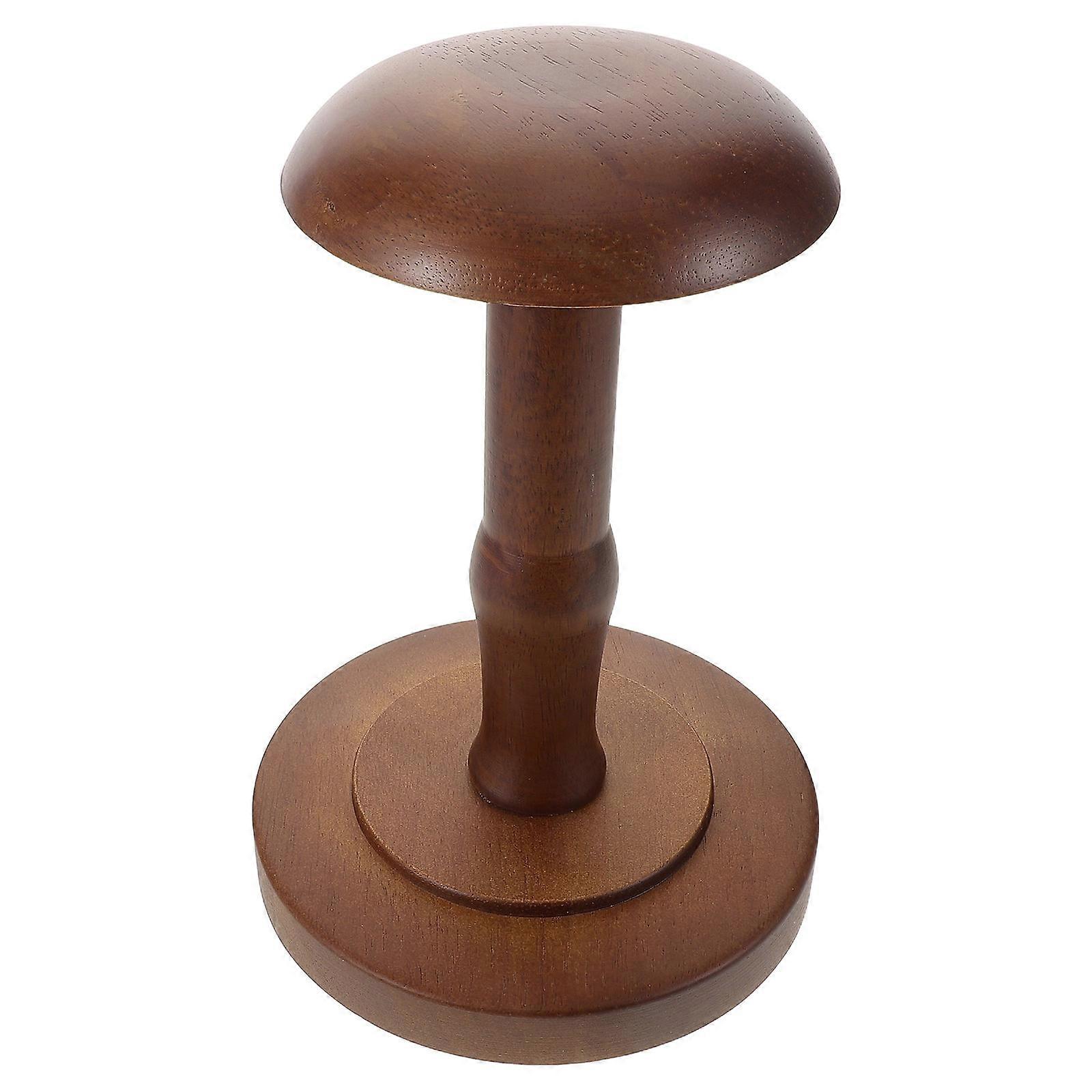 Wood Hat Organizer Hat Stand for Display Brown Rustic Desk Holder