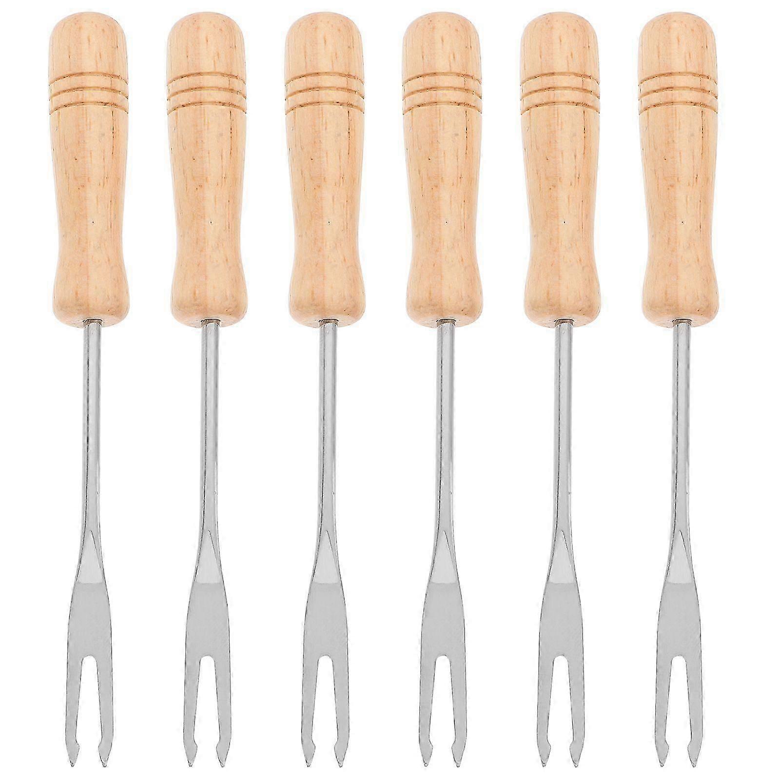 6pcs Chocolate Fork Foundue Blending Fork Fondue Forks Diy Fork Set Appetizer Cheese Fondue Set Fondue Forks Stainless Dipping Fork Fondue Set