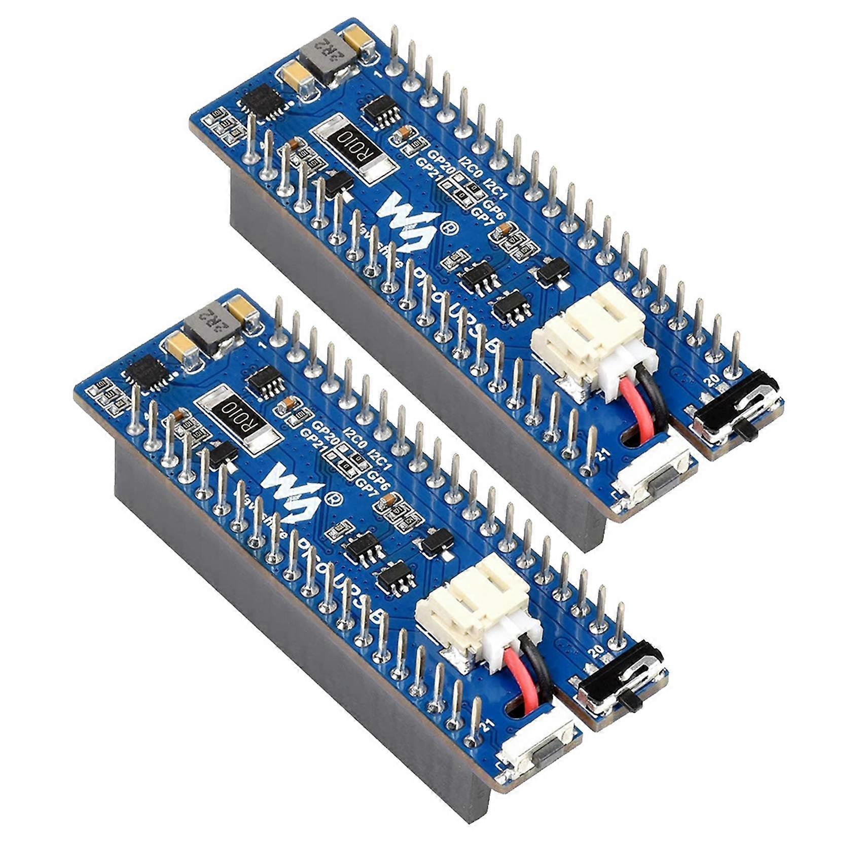 2X Waveshare UPS Module B for Raspberry Pi Pico Board, Uninterruptible Power Supply Monitoring Battery Via I2C Bus