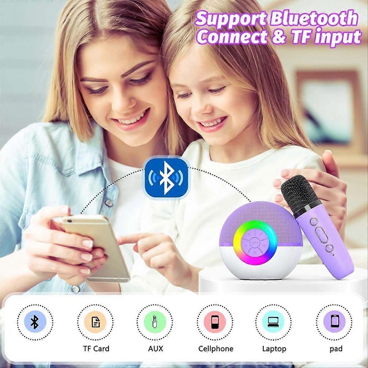 Mini Karaoke Machine Speaker,Portable Bluetooth Microphone Song Toy,D
