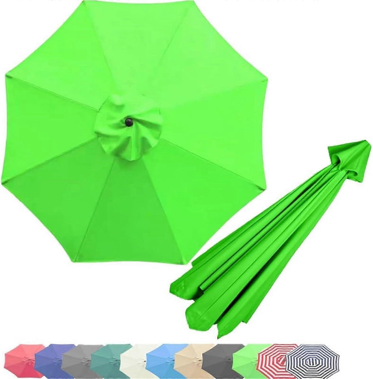 9ft UV Protection Patio Umbrella Replacement Canopy Waterproof TearResistant Polyester Dark Green