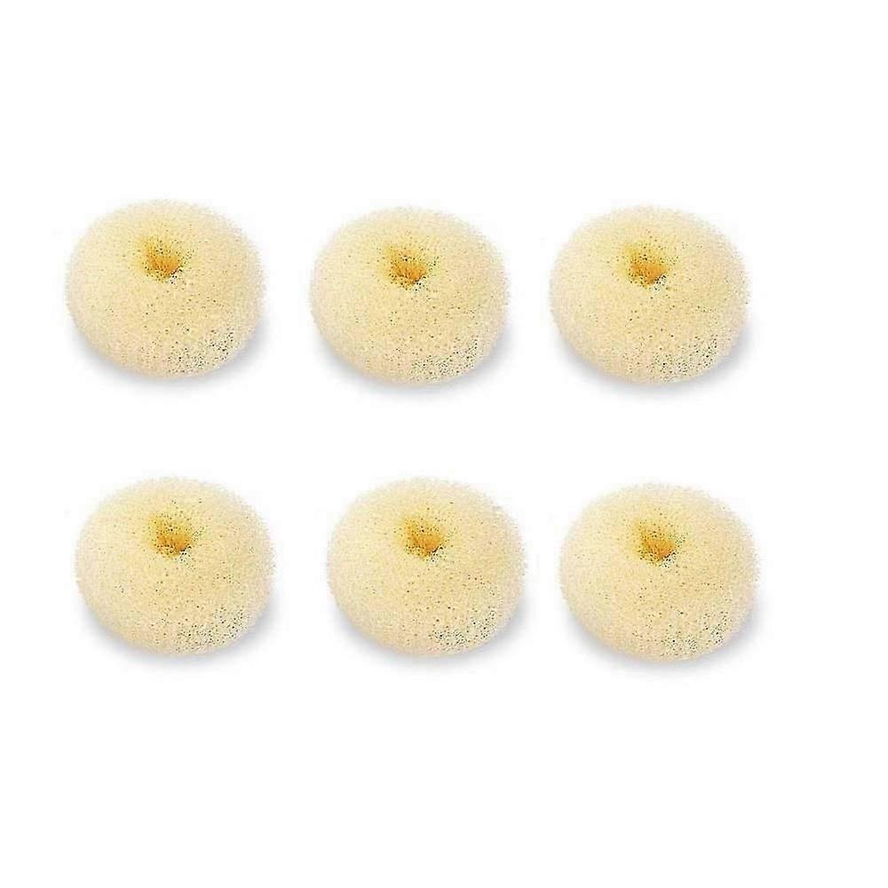 Extra Small Kids Bun Maker, 6-Pack Mini Donut Styler (Small 2", Off-White)