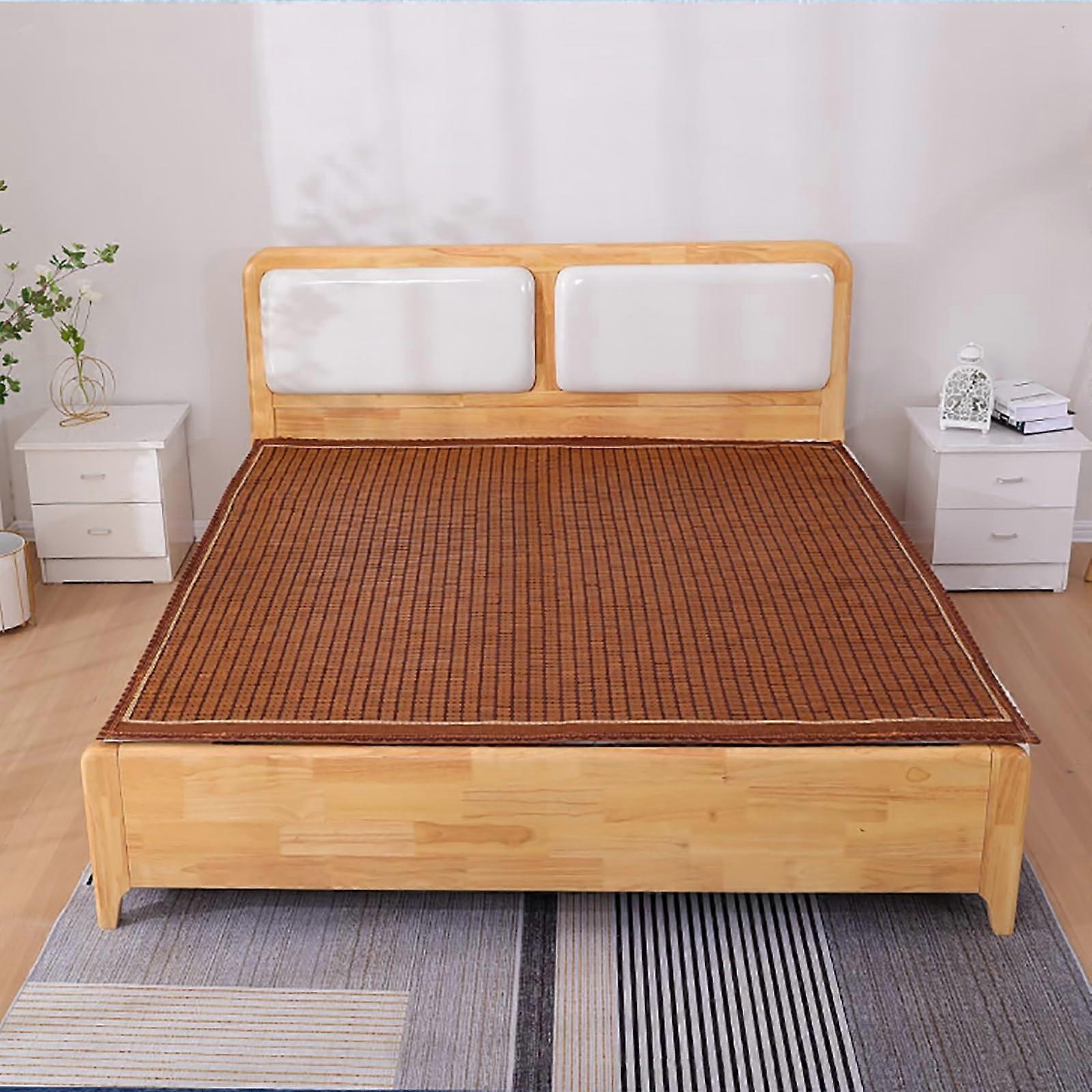 Cooling Bamboo Mattress Pad with Foldable Carbonized Finish for Summer Sleeping, 0.8x1.9m