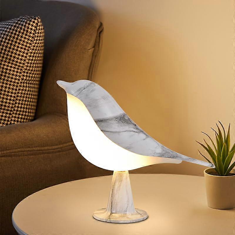 Bird Night Light with Touch Control, 3Way Dimmable Rechargeable LED Table Lamp, Bird Shape Aroma Diffuser for Bedroom and Kids, Marble
