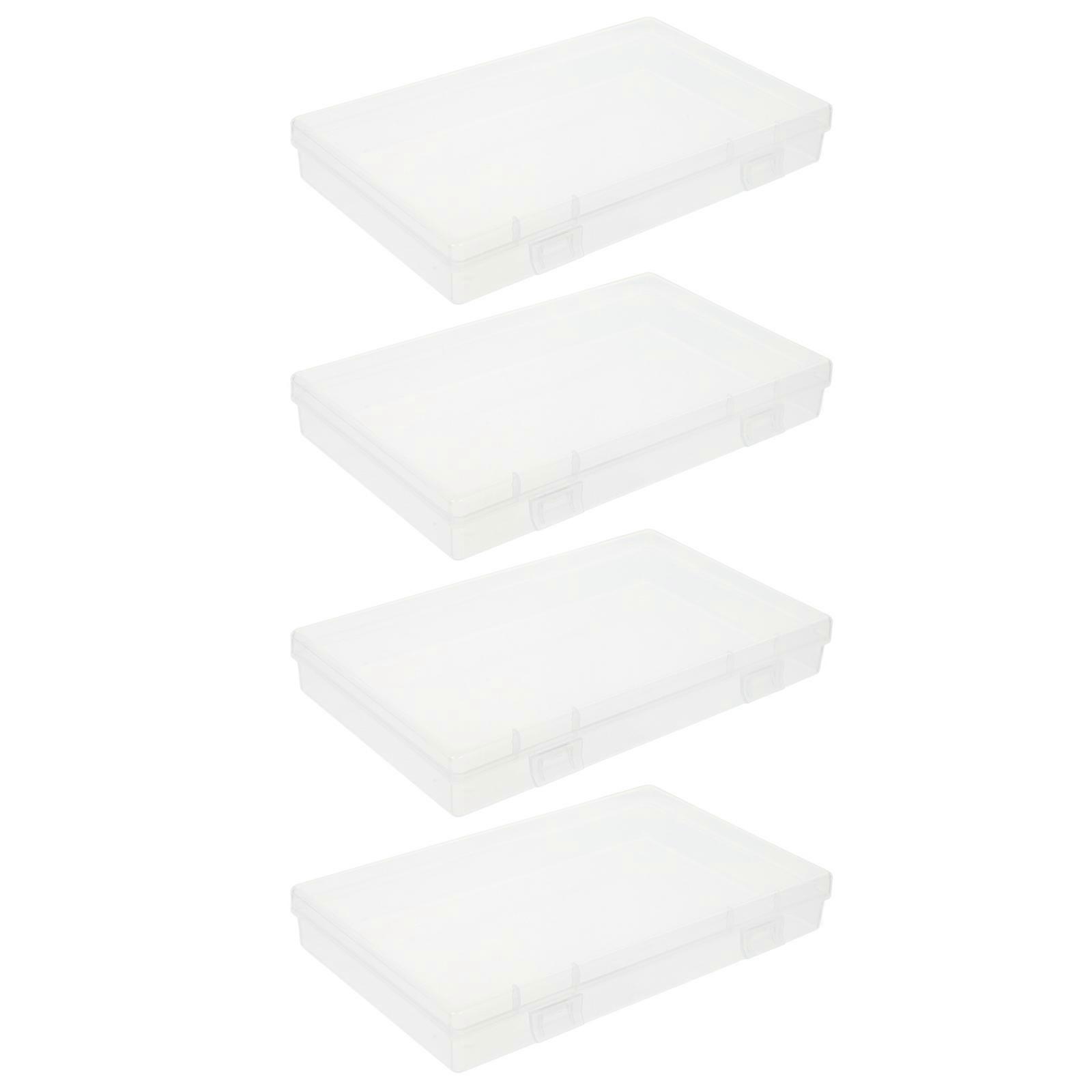 Plastic Storage Boxes for Photos Holding Transparent 16Pcs Set