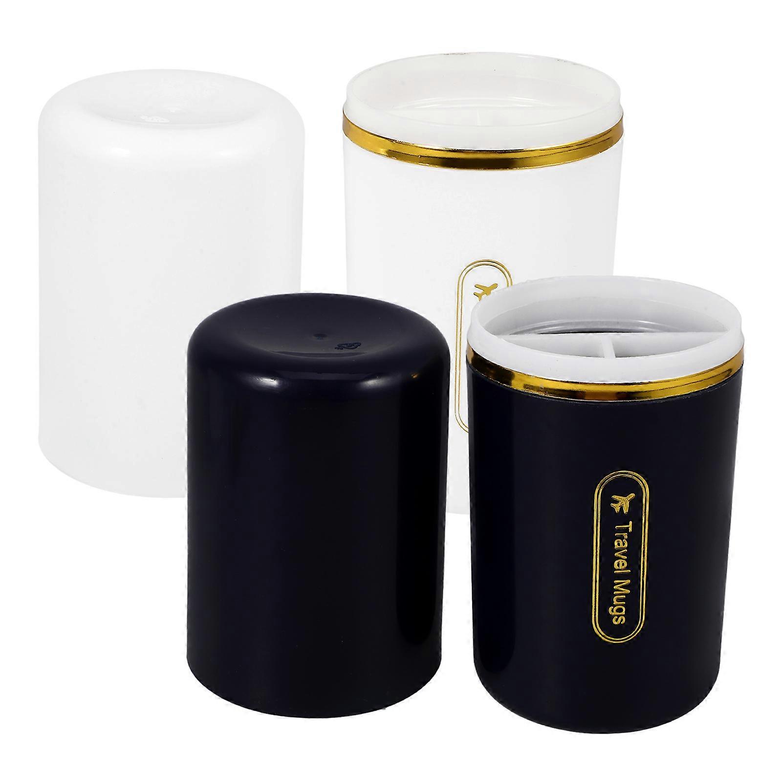 Household Toothbrush Holder Plastic Toothbrush Box for 2Pcs Storage