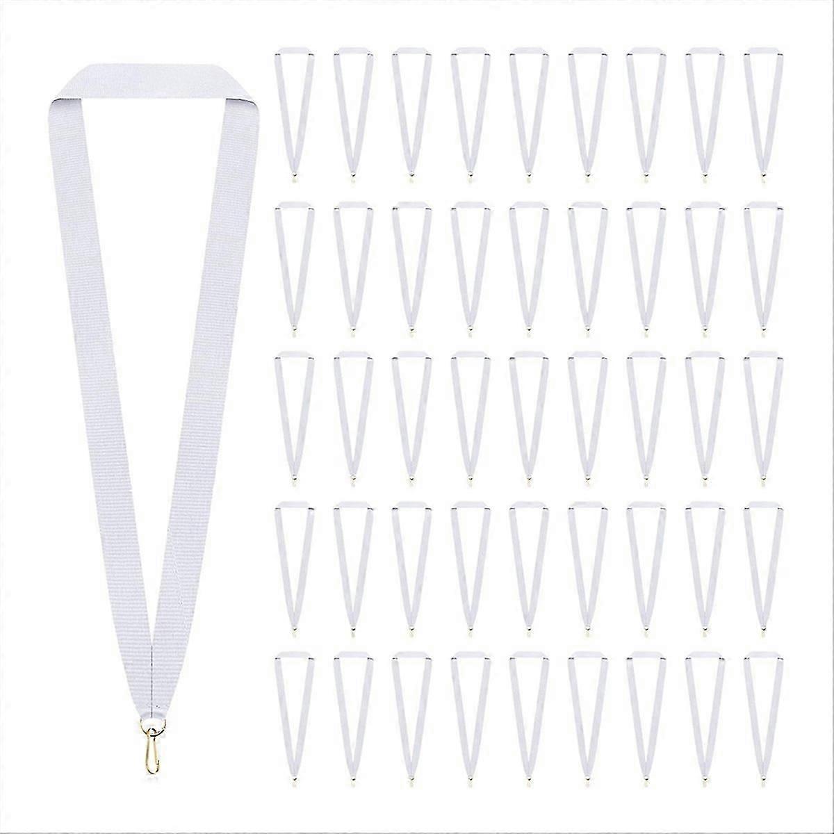 100 Pcs Neck Ribbon with Snap Clips Medal Solid Award Lanyards B