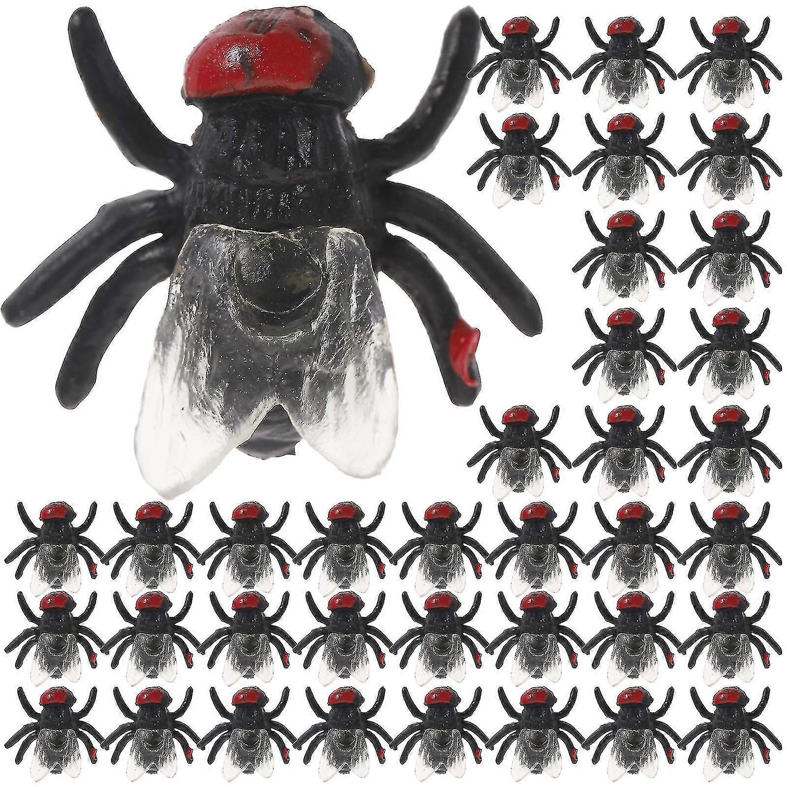50 Pcs Plastic Insects Fake Fly Toy Bugs Plastic Bugs Artificial Flies Prop Plastic