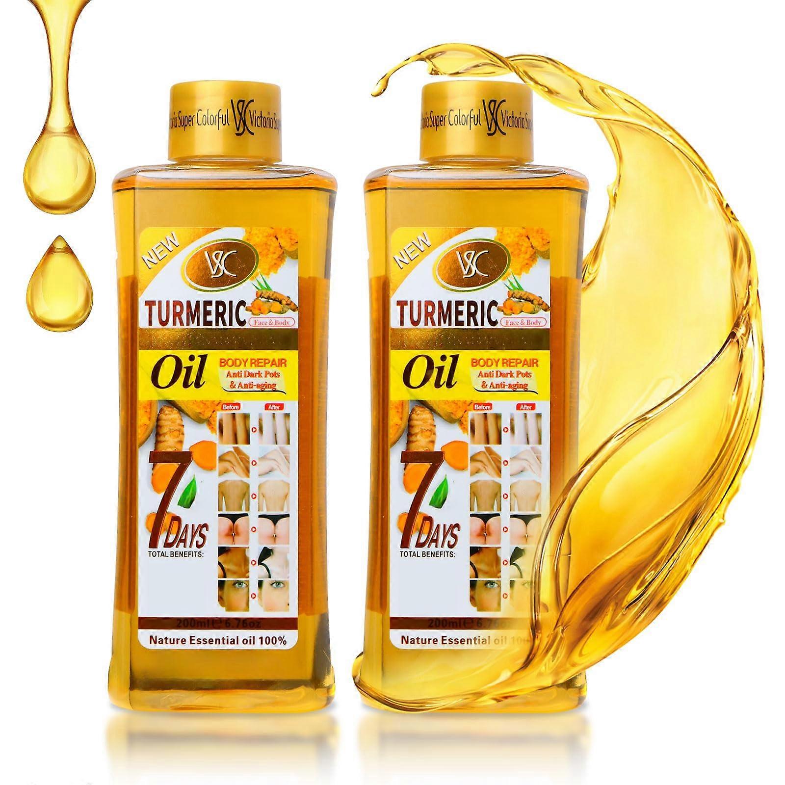 Turmeric Body Oil with Vitamin C and B3 for Stretch Marks, Dark Spots, Deep Hydration, Face and Body
