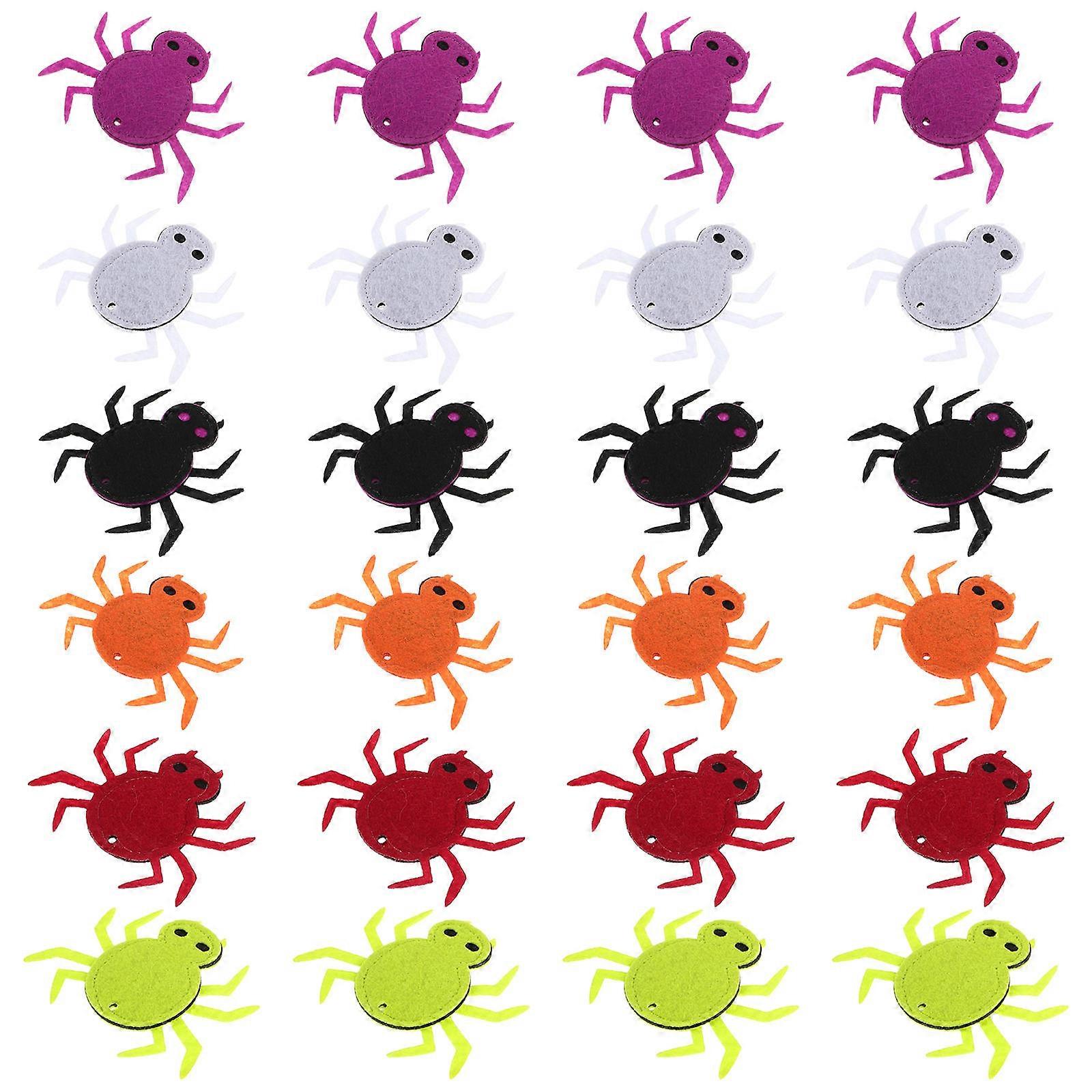 Halloween Felt Spider Patch for Decoration 24Pcs DIY Party Accessories