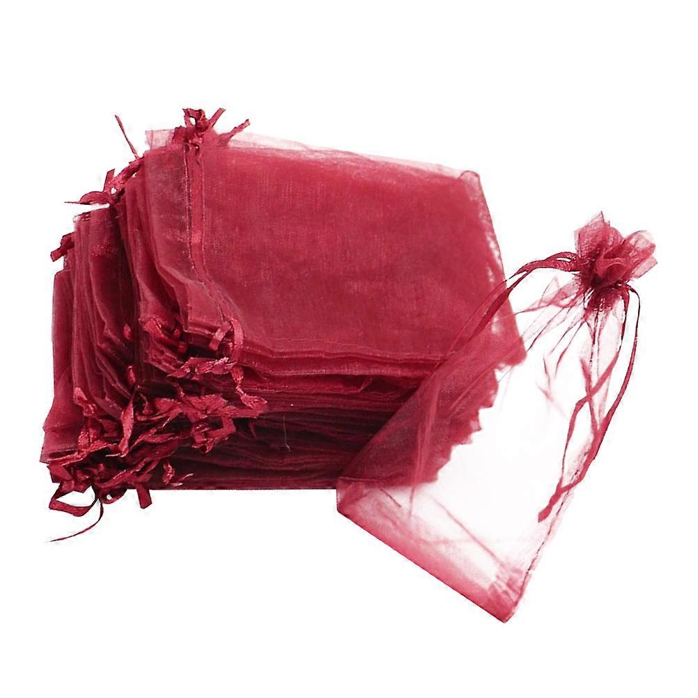 Drawstring Bag Portable Storage Pouch for Storage Use 100Pcs Red Gauze