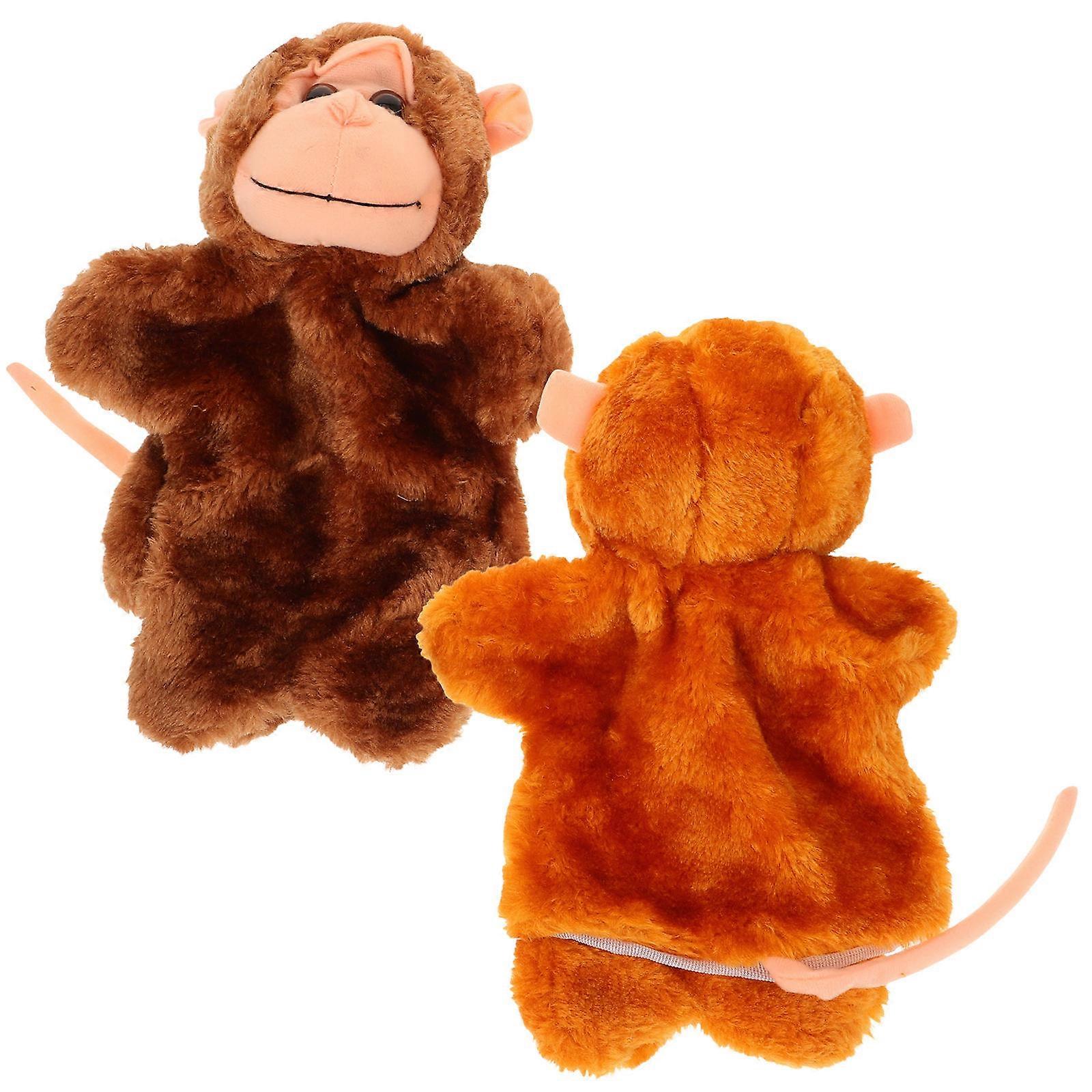 Creative Monkey Hand Puppet for Story Telling 2Pcs Decorative Hand Toy