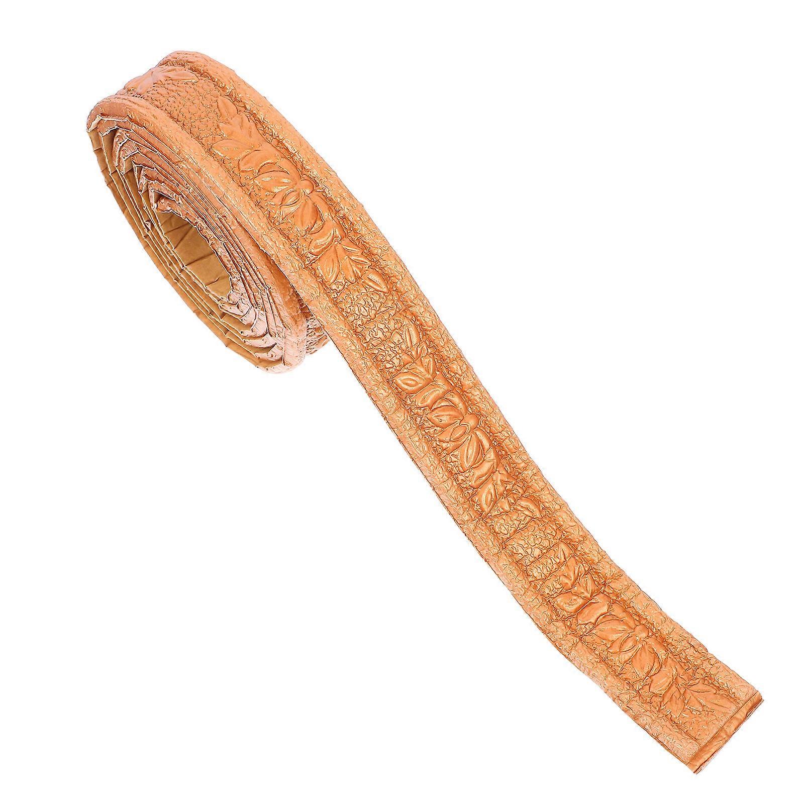 4Pcs Flexible Foam Trim Molding For Wall And Ceiling Decoration Featuring Simple Style In Light Brown Color Suitable For Interior Design