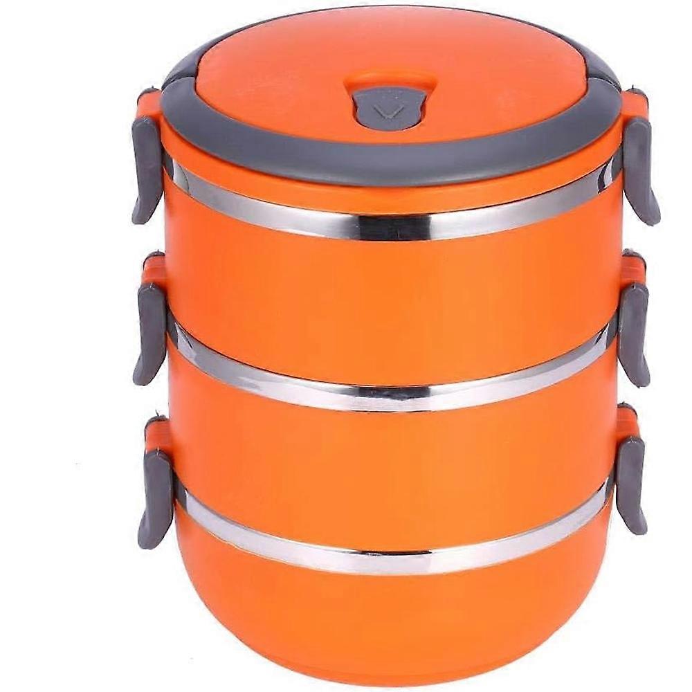 3Layer Stackable Lunch Box Stainless Steel Airtight Insulated Food Storage Container Leakproof with Handle 600L 1 Layer Portable