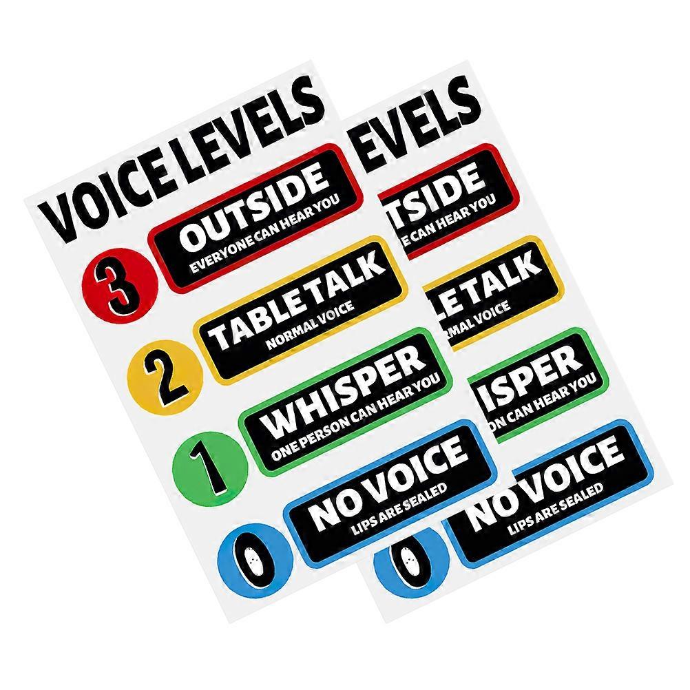 Voice Level Classroom Poster for 6Sets Waterproof Stickers
