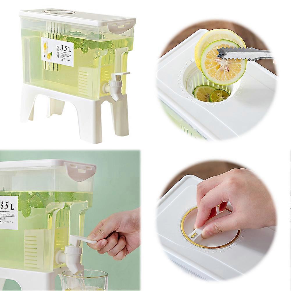 3.5L Cold Water Pitcher Portable Drink Dispenser Leakproof Refrigerator Drink Container Multi-Function for Outdoor Camping