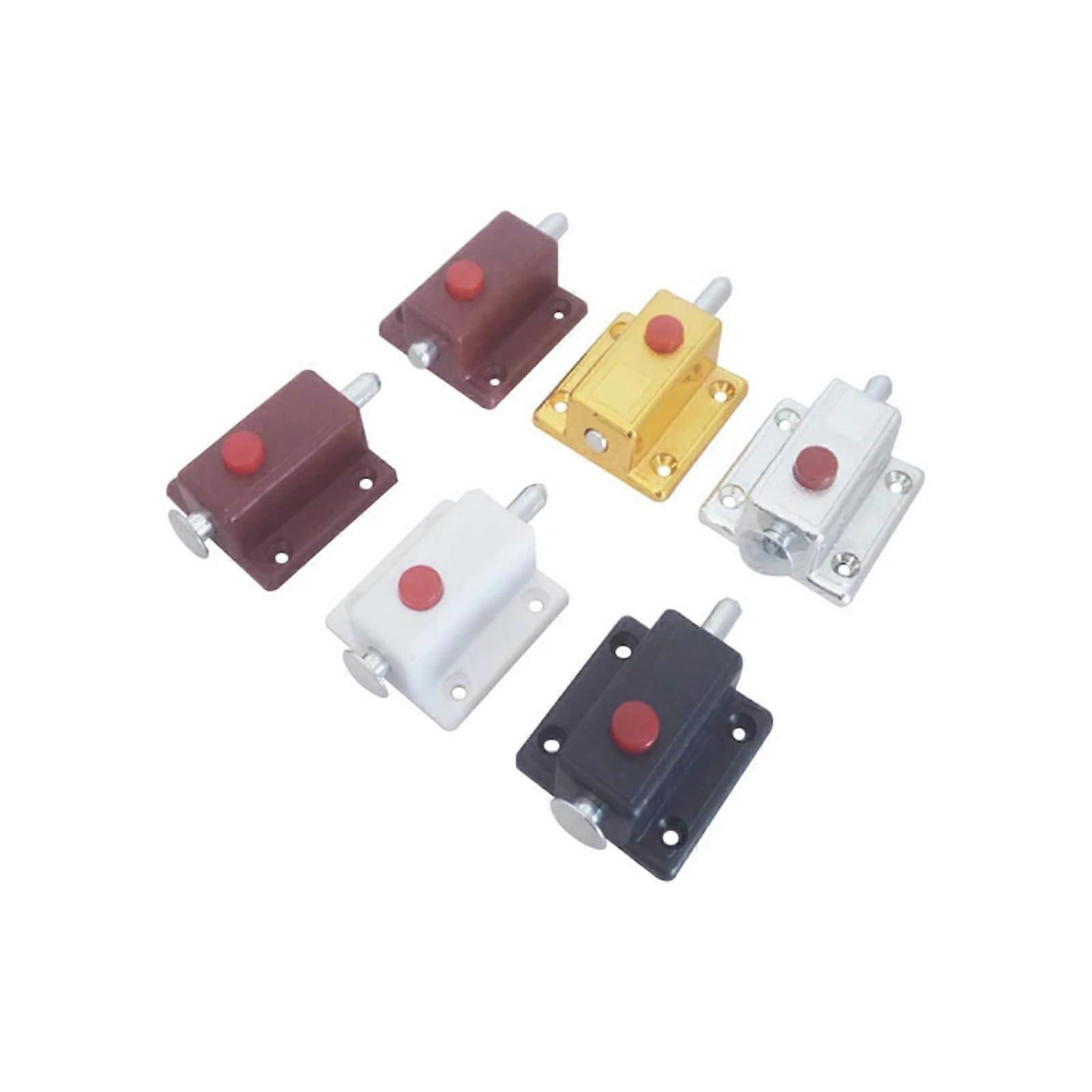 10pcs Brown Push Button Cabinet Lock Keyless Latch Universal Fit for Kitchen and Camper