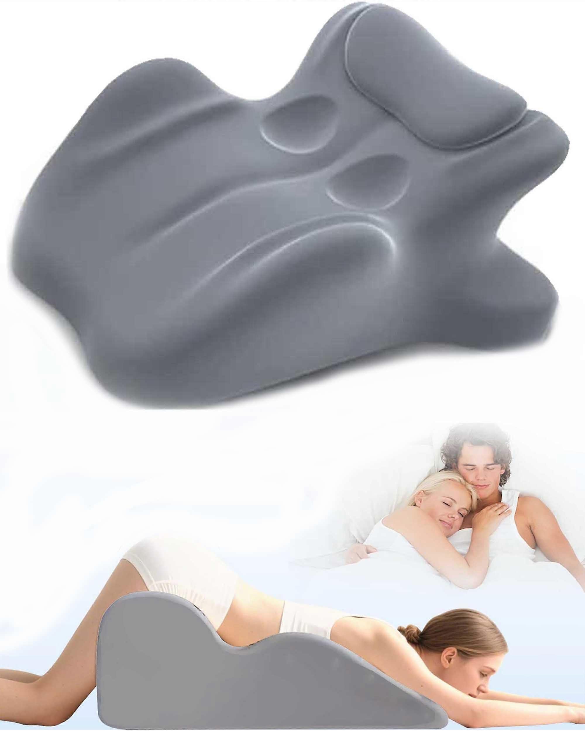 Couples Pillow with 27° Ergonomic Incline, Memory Foam Support for Sleeping, Reading, and Gaming (Gray)