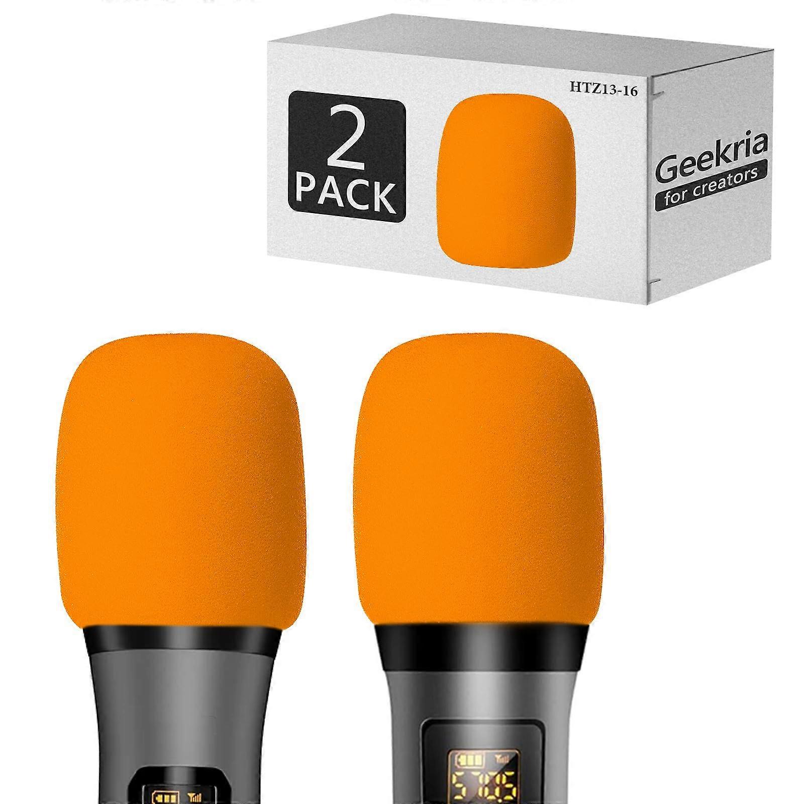 Microphone Windscreen Foam Cover for 1.6 Inch Mics Noise Reduction for Bietrun WXM09 WXM21 2 Pack Orange