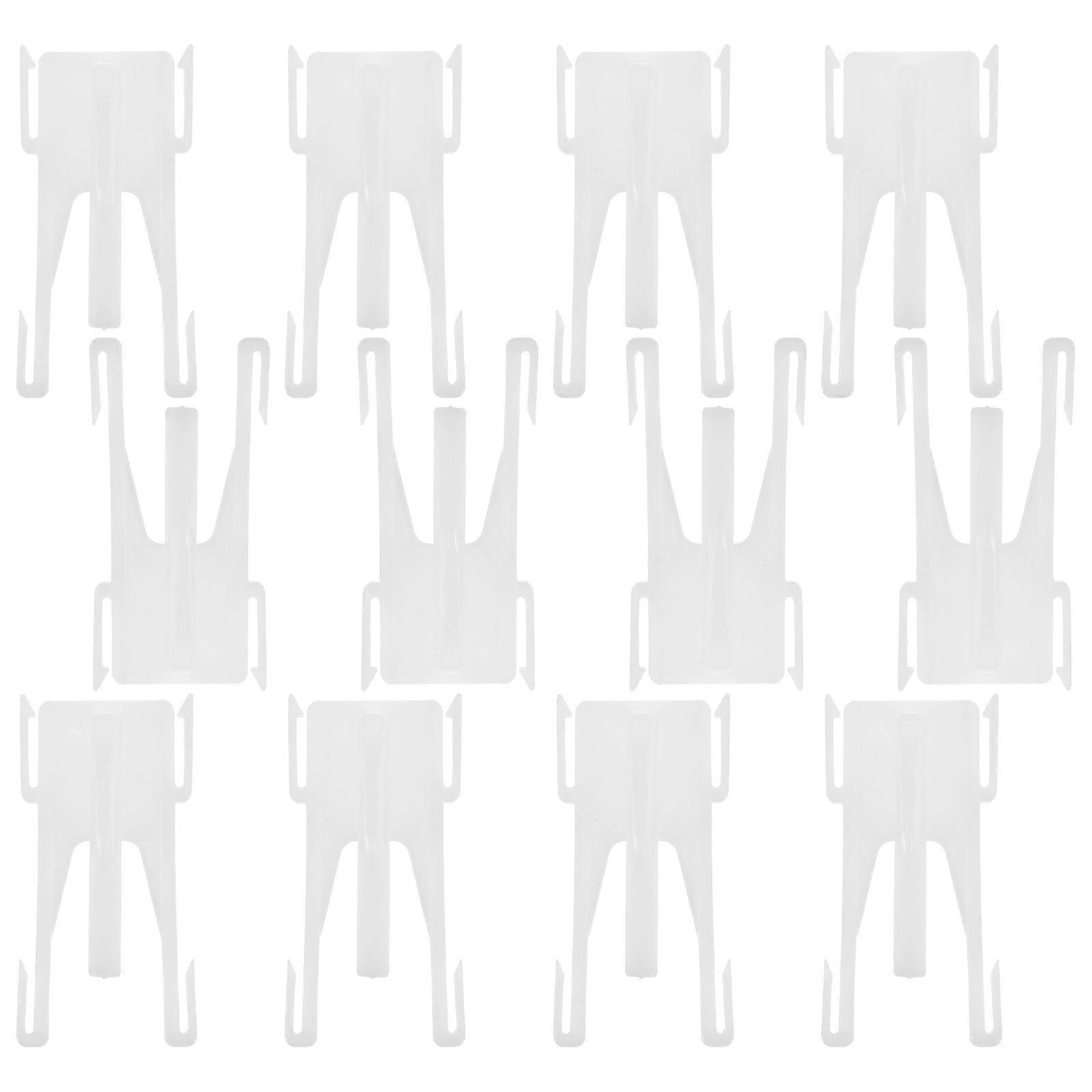Home Curtain Pin Hooks Plastic Adjustable 20Pcs White