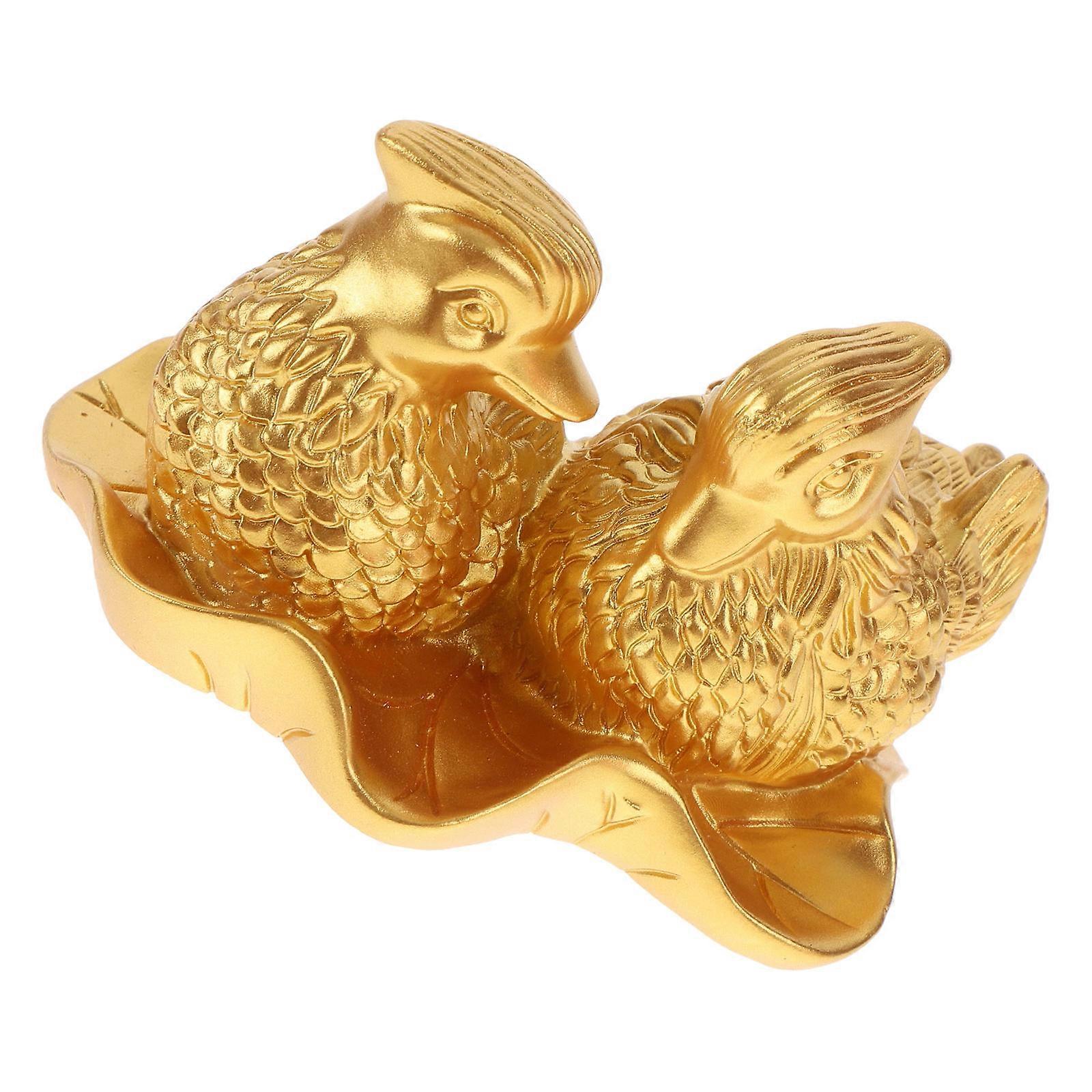 Duck Statue Resin Golden Decor for Wedding Gift Model
