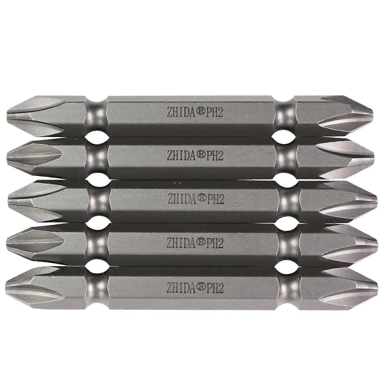 PH2 Double Ended Impact Screwdriver Bit Set 2.5 Inch  Hardness Alloy 5 Pack