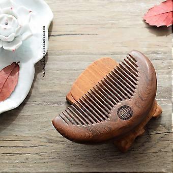 2X Hair Care Comb Anti-Static Handmade Natural Wood Wooden Carved Sandalwood Combs Pocket Comb Massage Comb Hair Comb