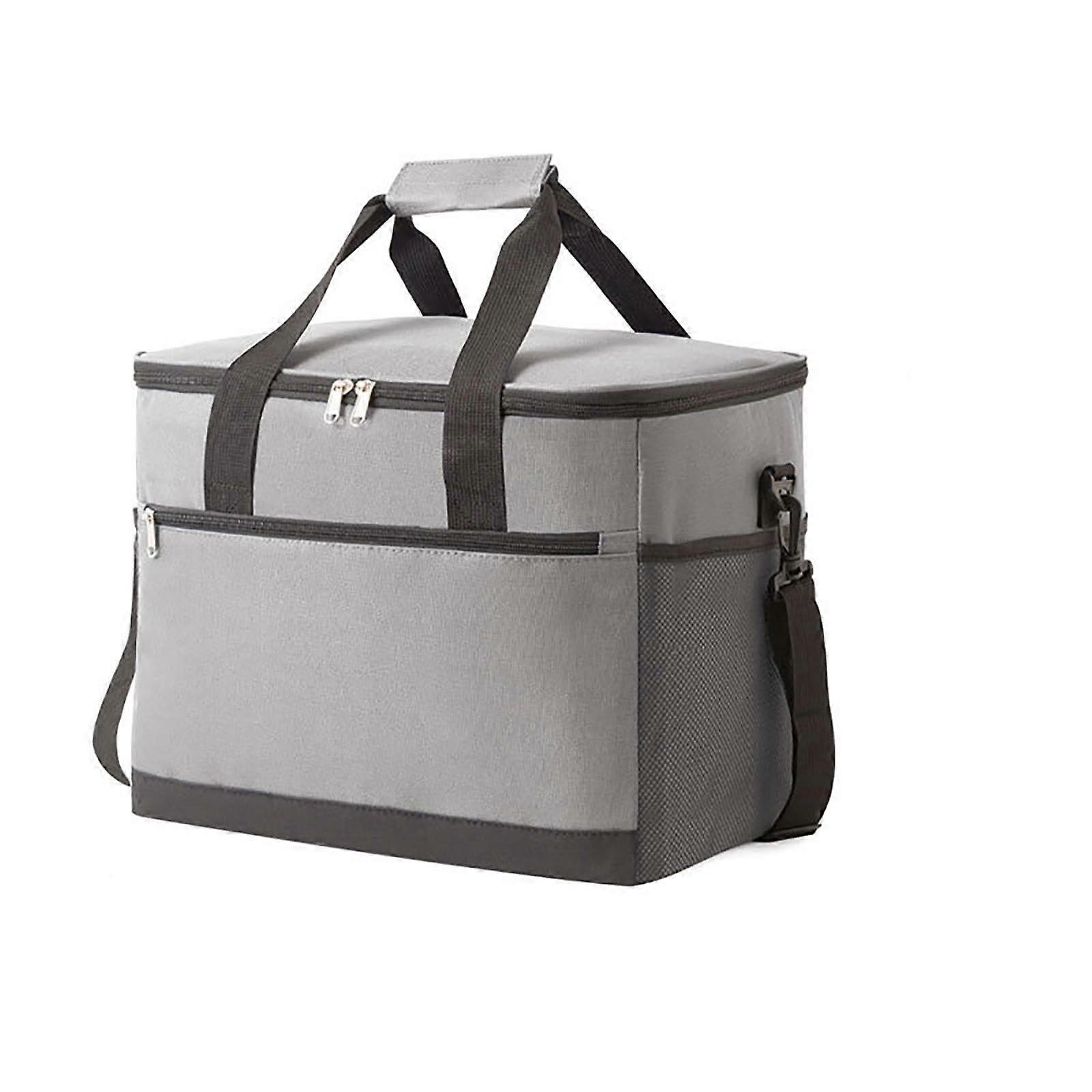 Insulated Cooler Bag with LeakProof Lining, Adjustable Strap, Zipper and Mesh Pockets for Camping