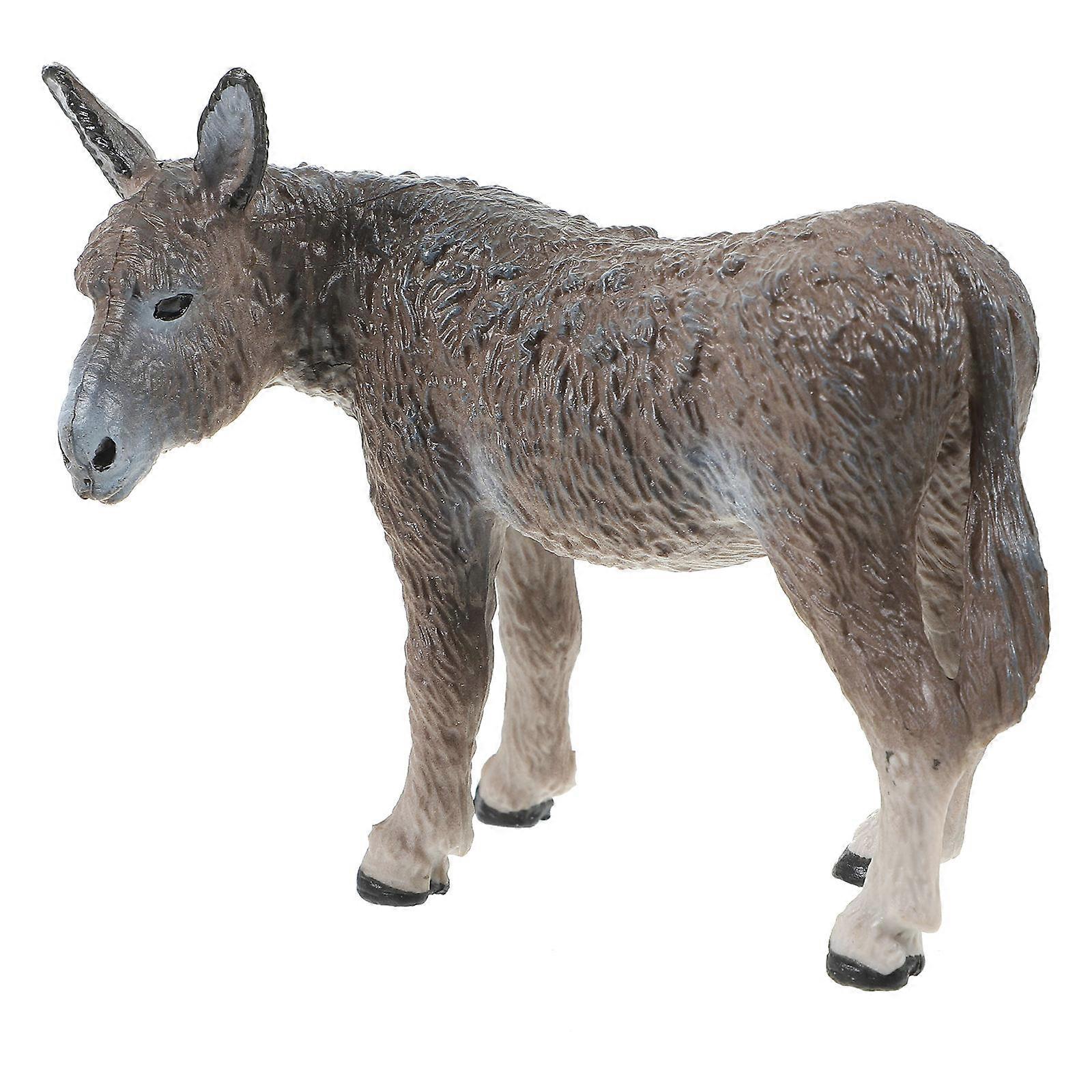 Plastic Donkey Model for Decor Realistic Standing Animal Figurine